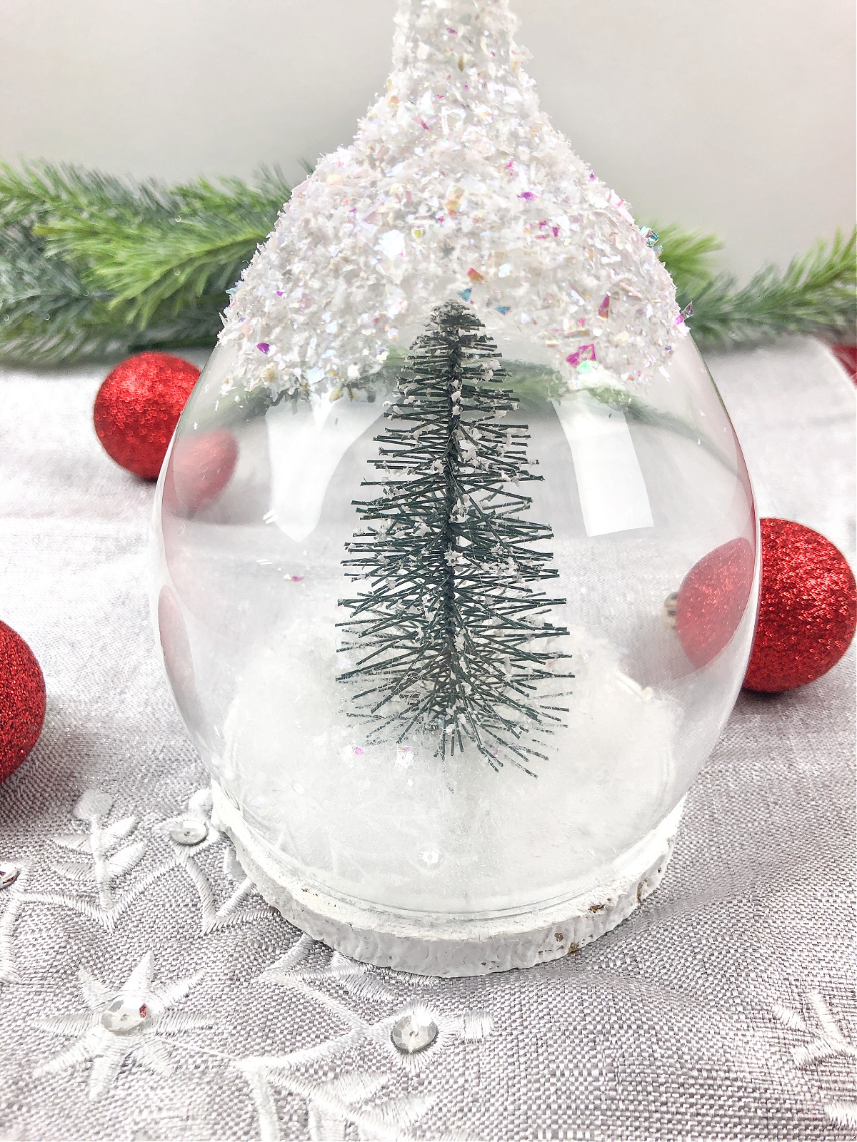 Christmas Wine Glass Candle Holder 