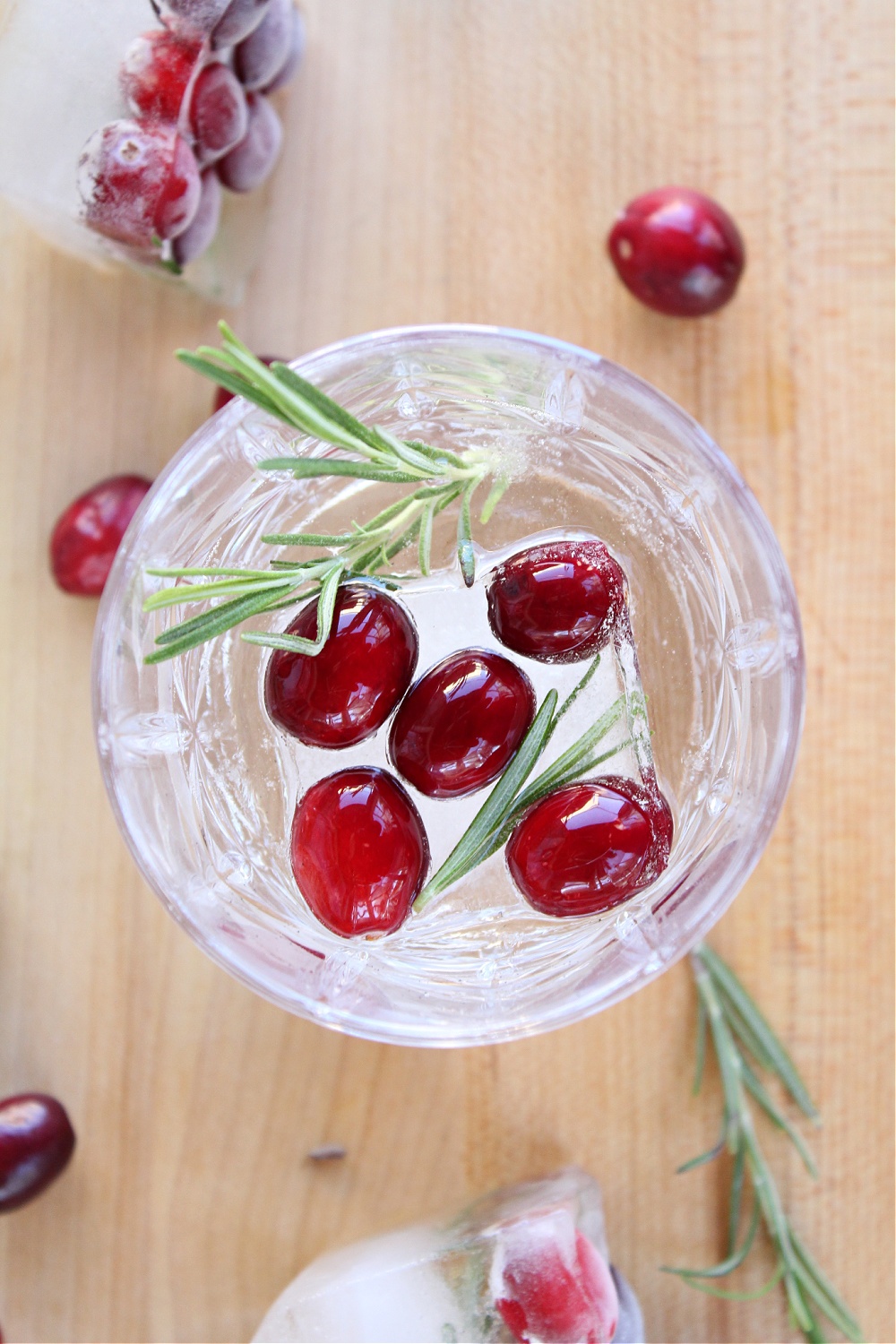 Tequila with Cranberry Infused Ice Cubes