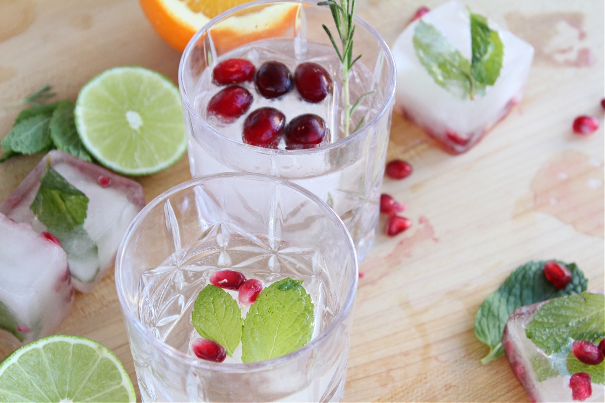 4 Cocktail Ice cube ideas (infused with fruits). 