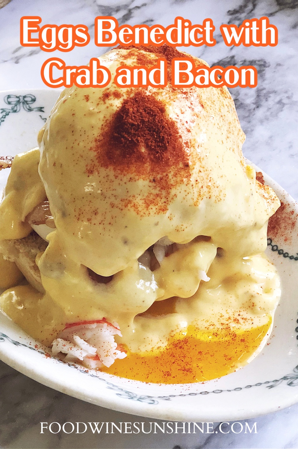 Eggs benedict with crab and bacon recipe