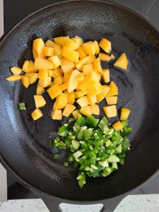 Making Peach Jalapeno Cornbread