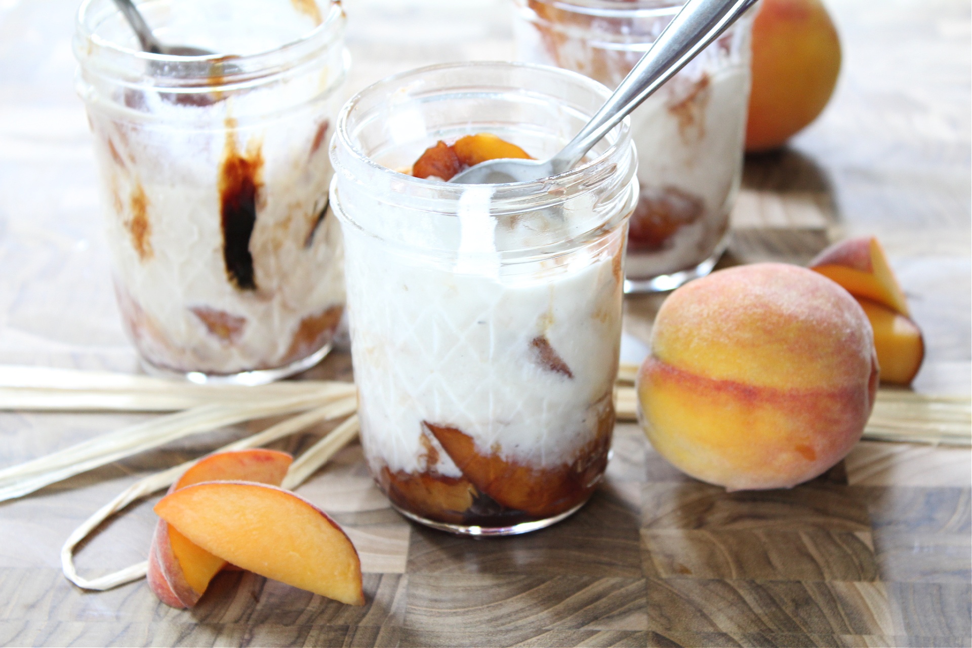 Easy Baked Peaches with Red Wine Dessert Sauce
