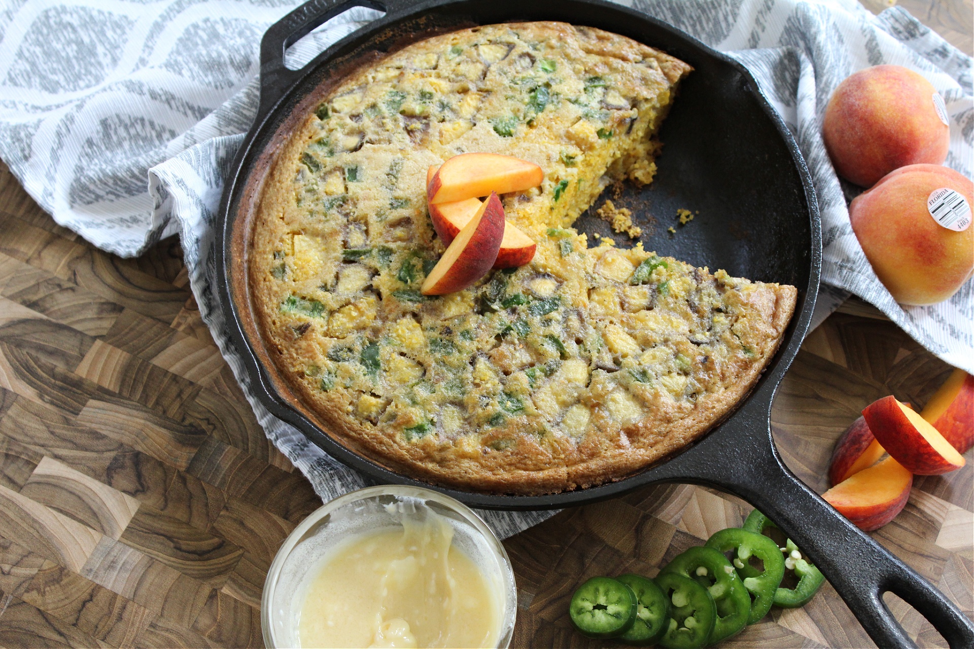 How to make Jalapeno Peach Cornbread