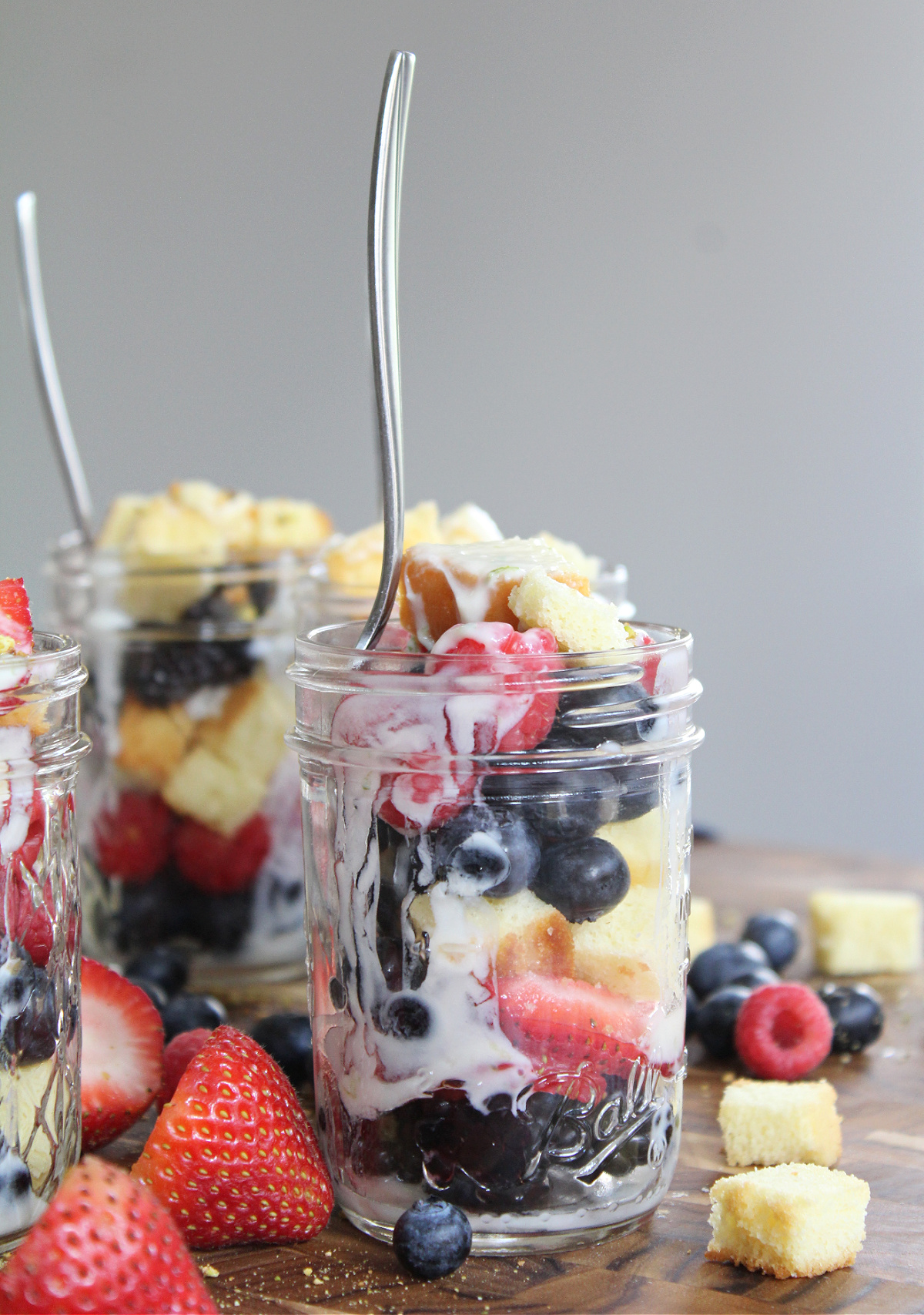 Easy berry mason jar trifles