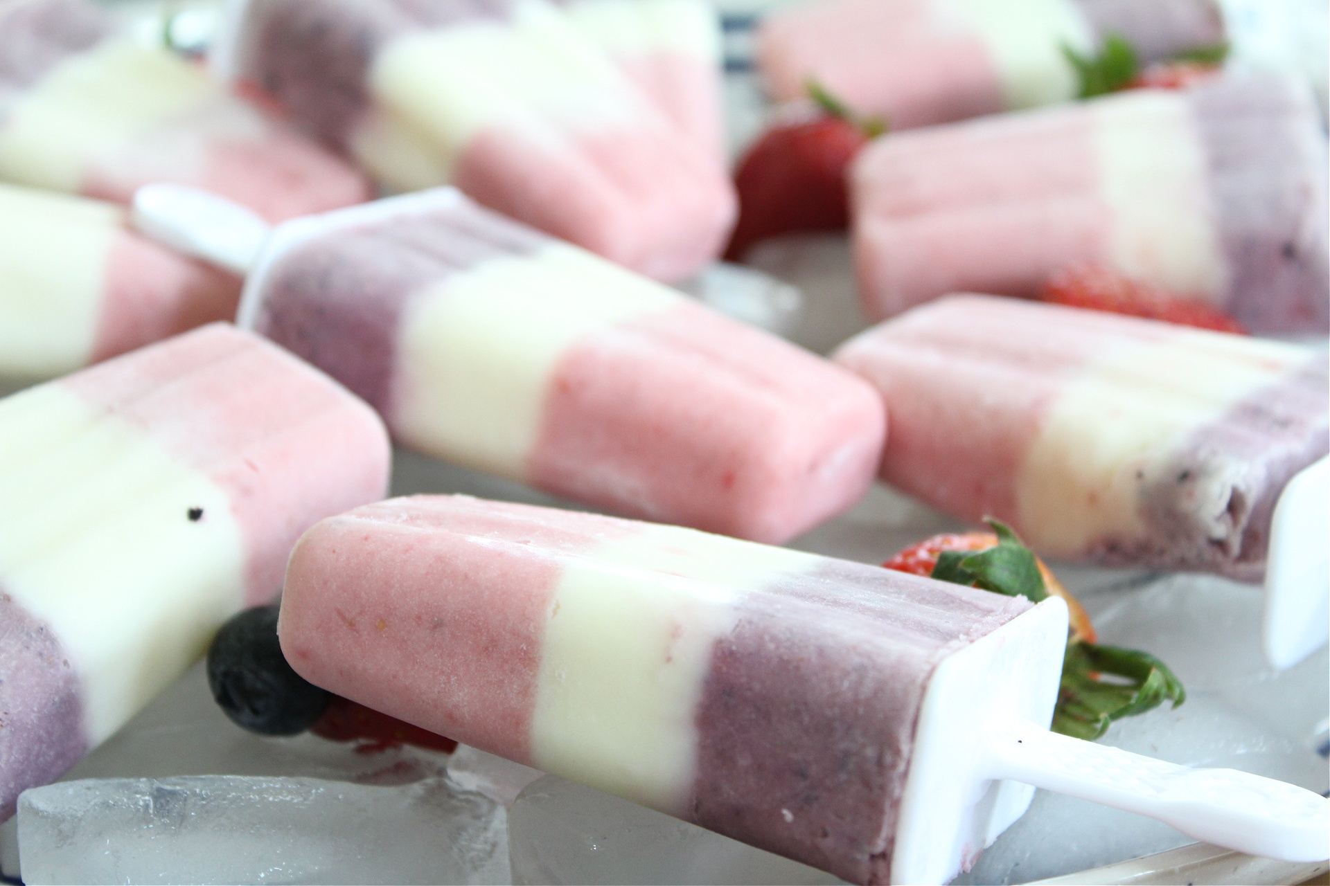 Best Red White and Blue Popsicles made with yogurt