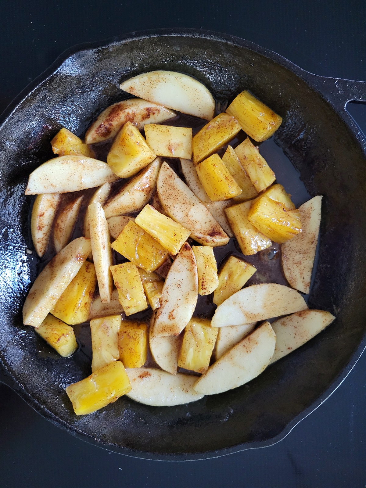 Easy Skillet Pineapple Apple Pancake