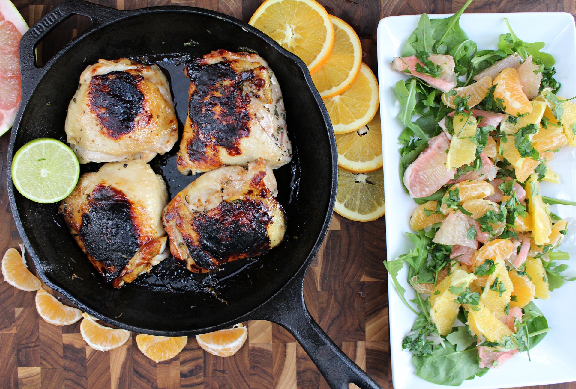 Tasty Winter Citrus Salad With Chicken