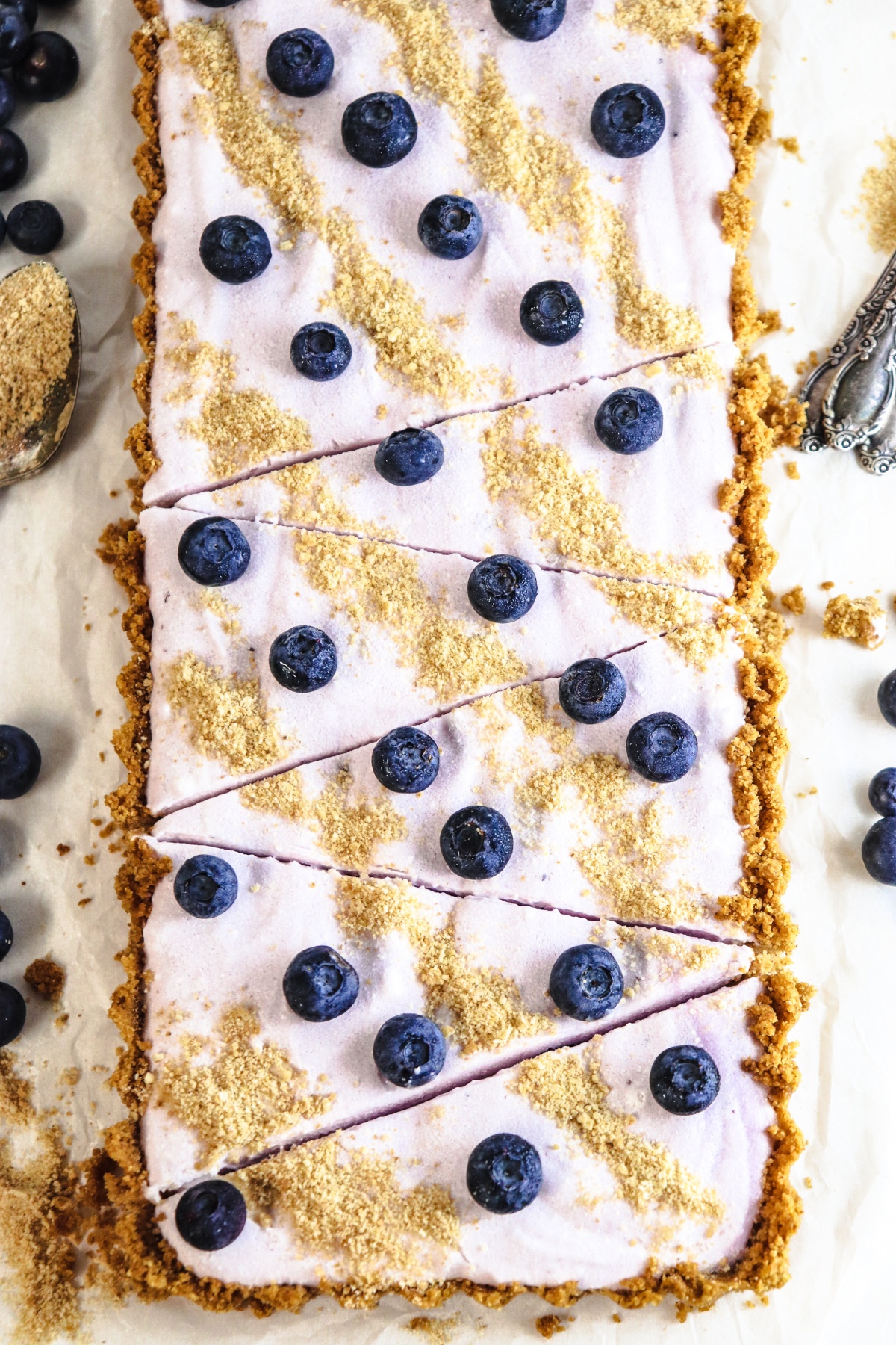 Easy Frozen Blueberry Yogurt Pie 