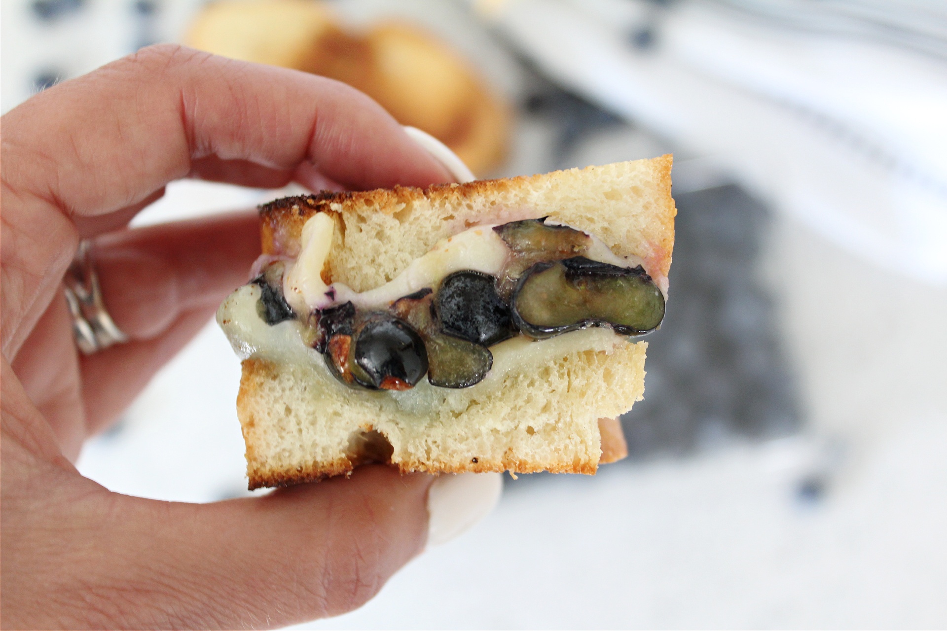 Grilled Cheese with blueberries