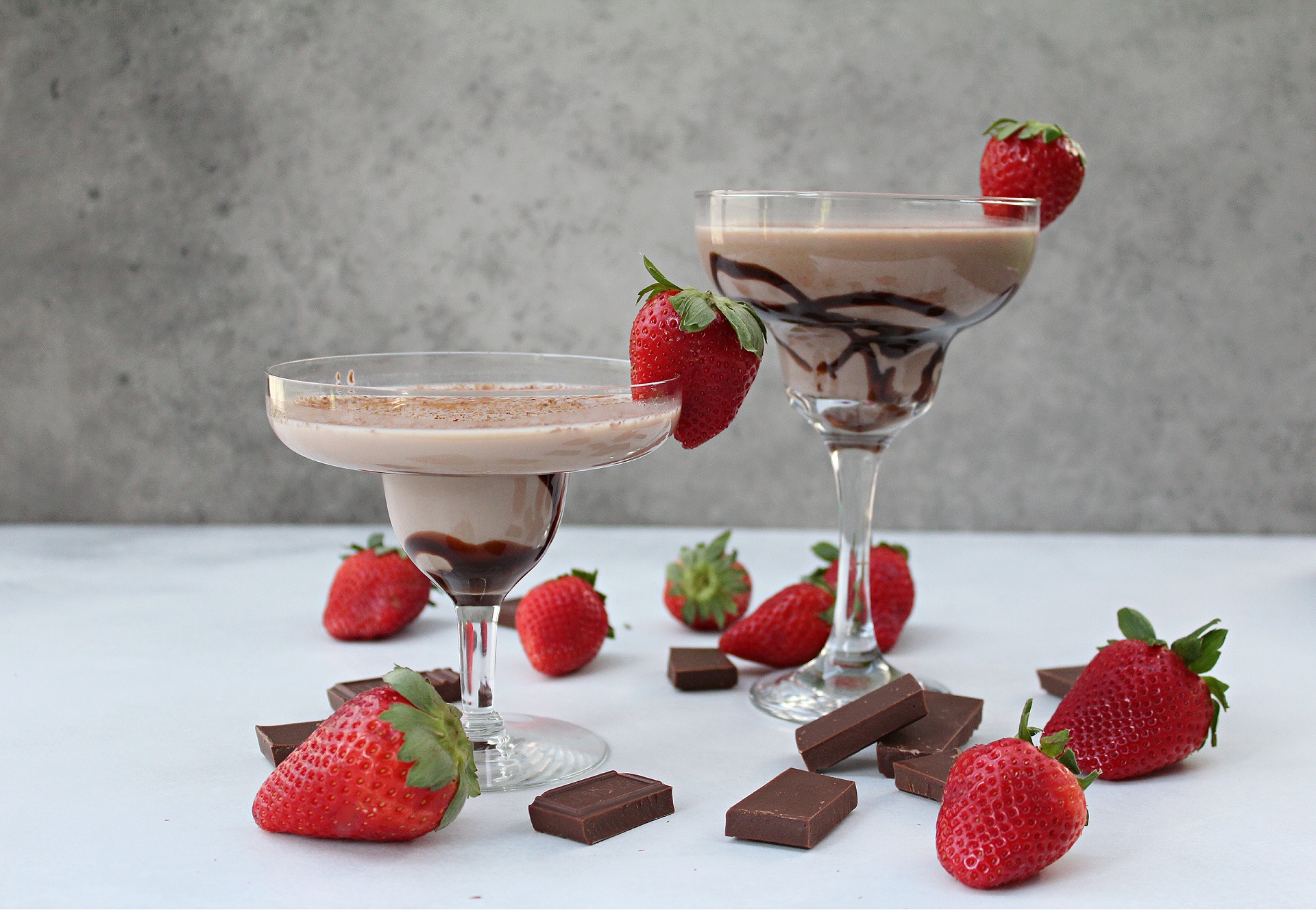Chocolate Strawberry Mocktail made with milk