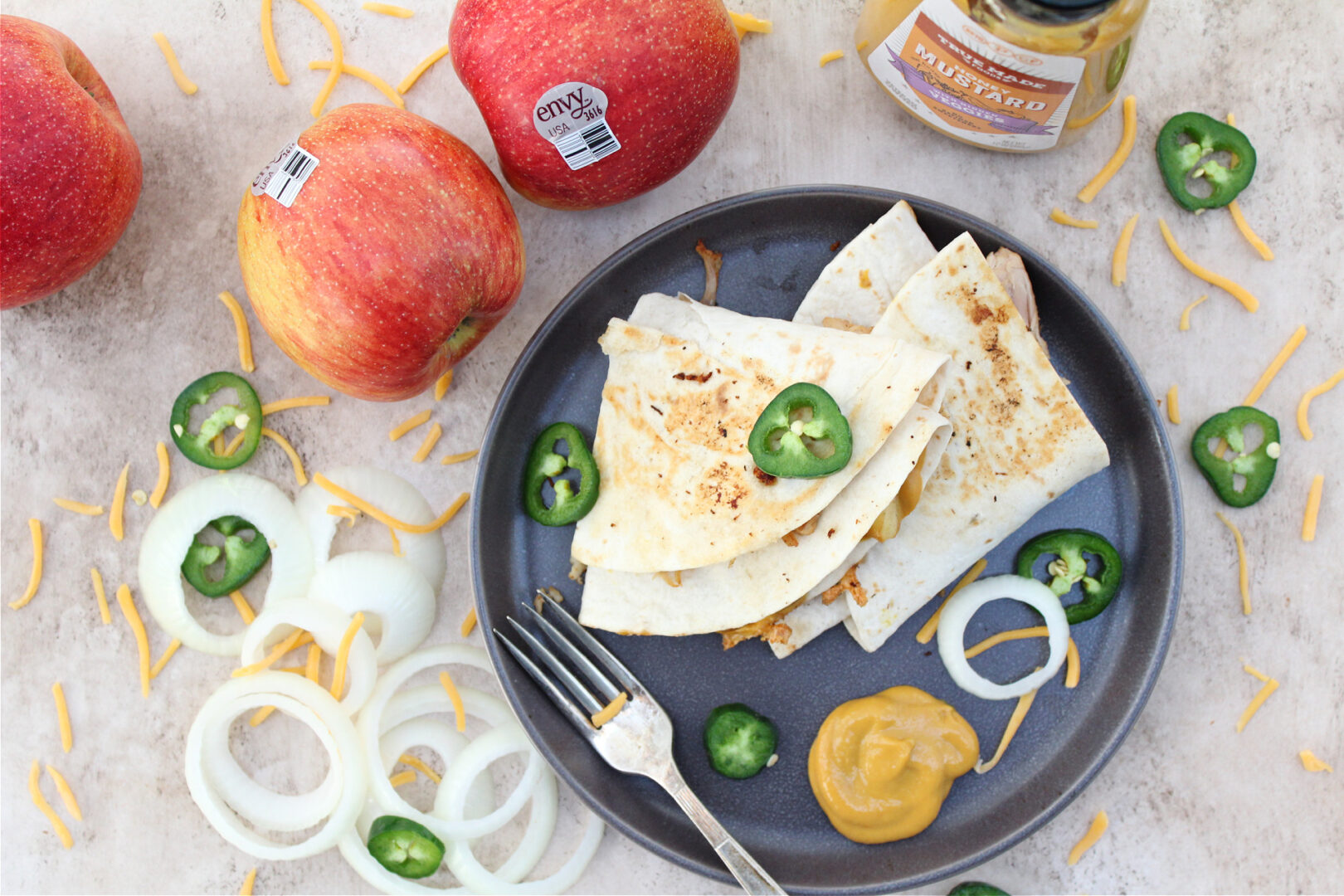 Healthy Honey Mustard Chicken Quesadillas