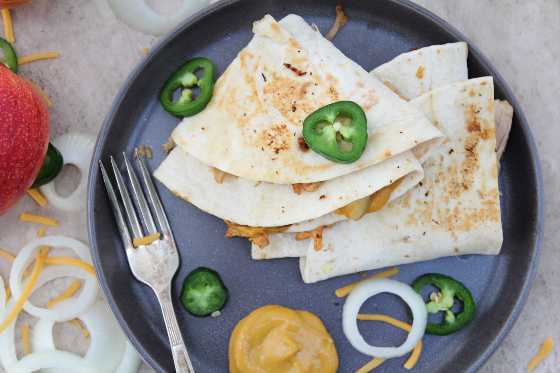 tasty honey mustard chicken quesadillas