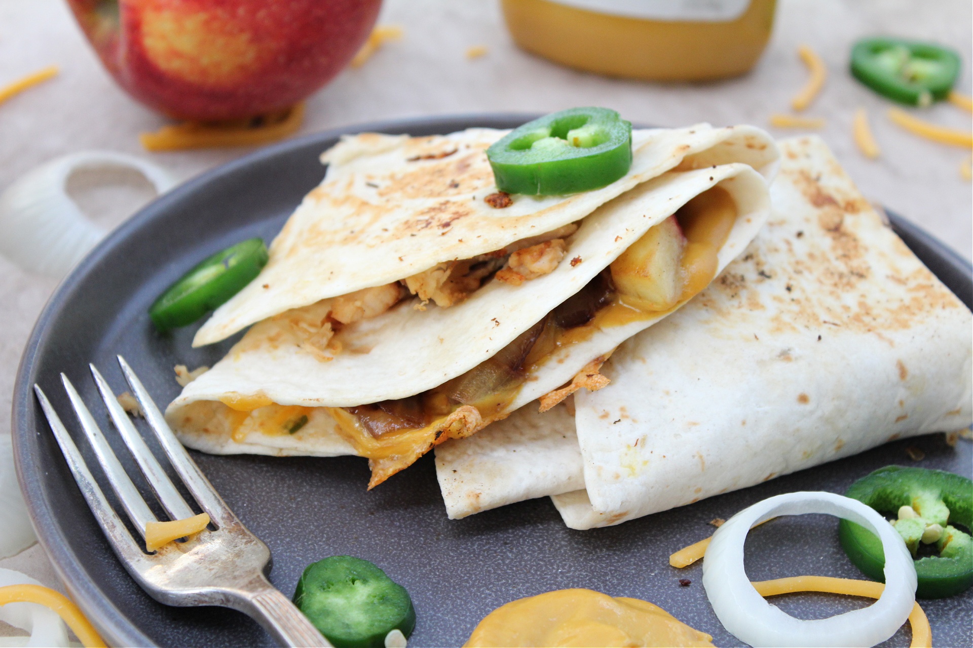 honey mustard chicken quesadillas