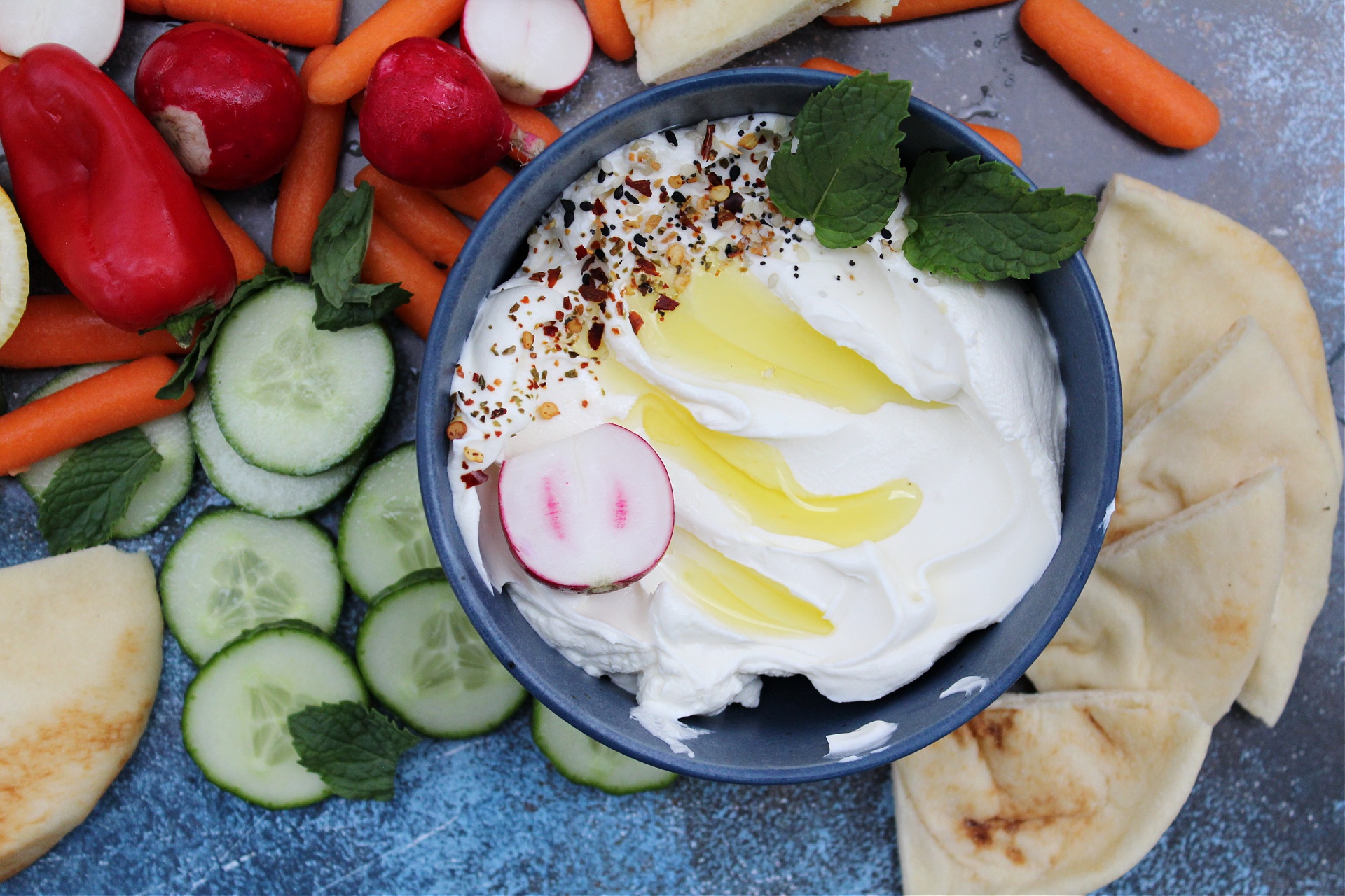 best labneh appetizer with veggies