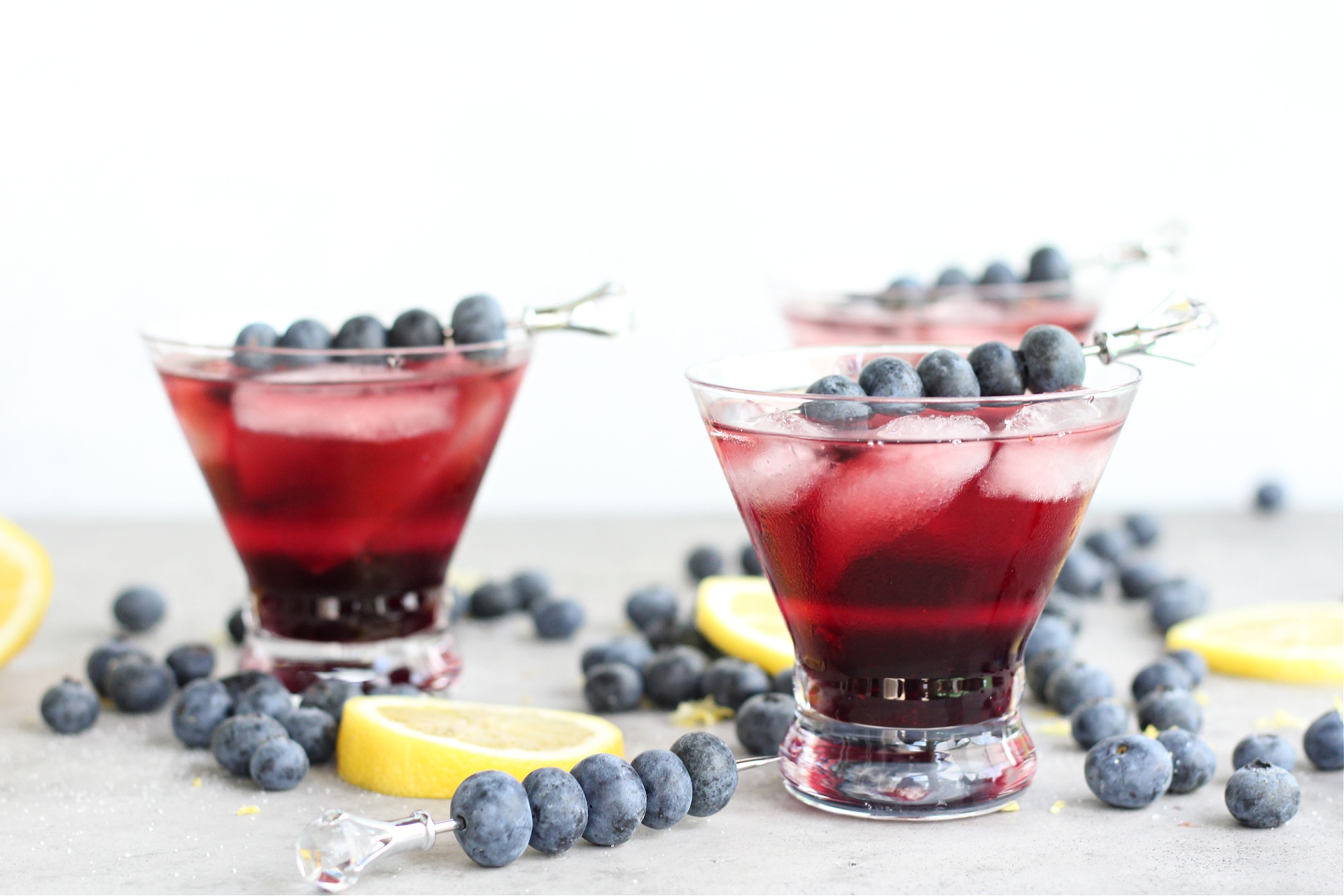 Wine Cocktail made with Vodka and Blueberry Simple Syrup