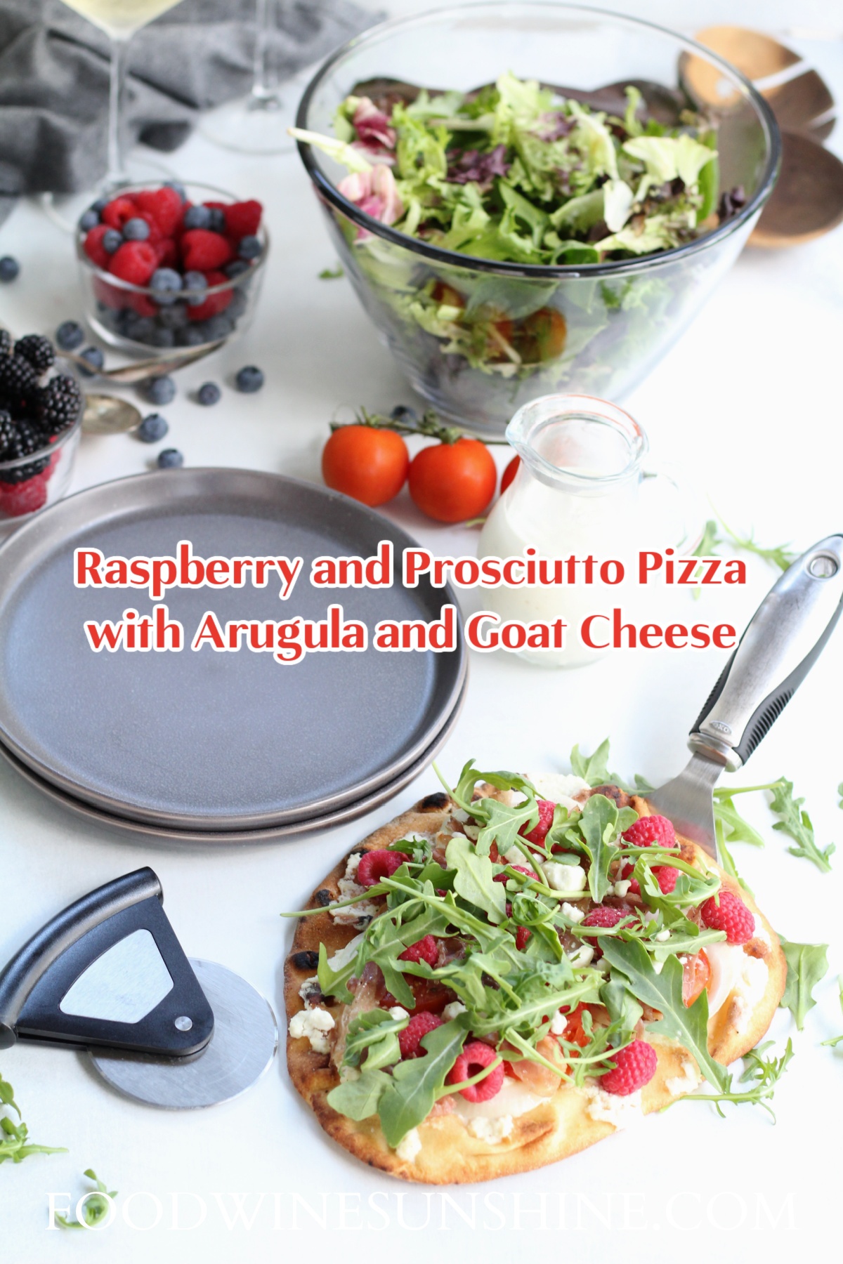 Prosciutto and rASPBERRY Pizza with Arugula and Goat Cheese