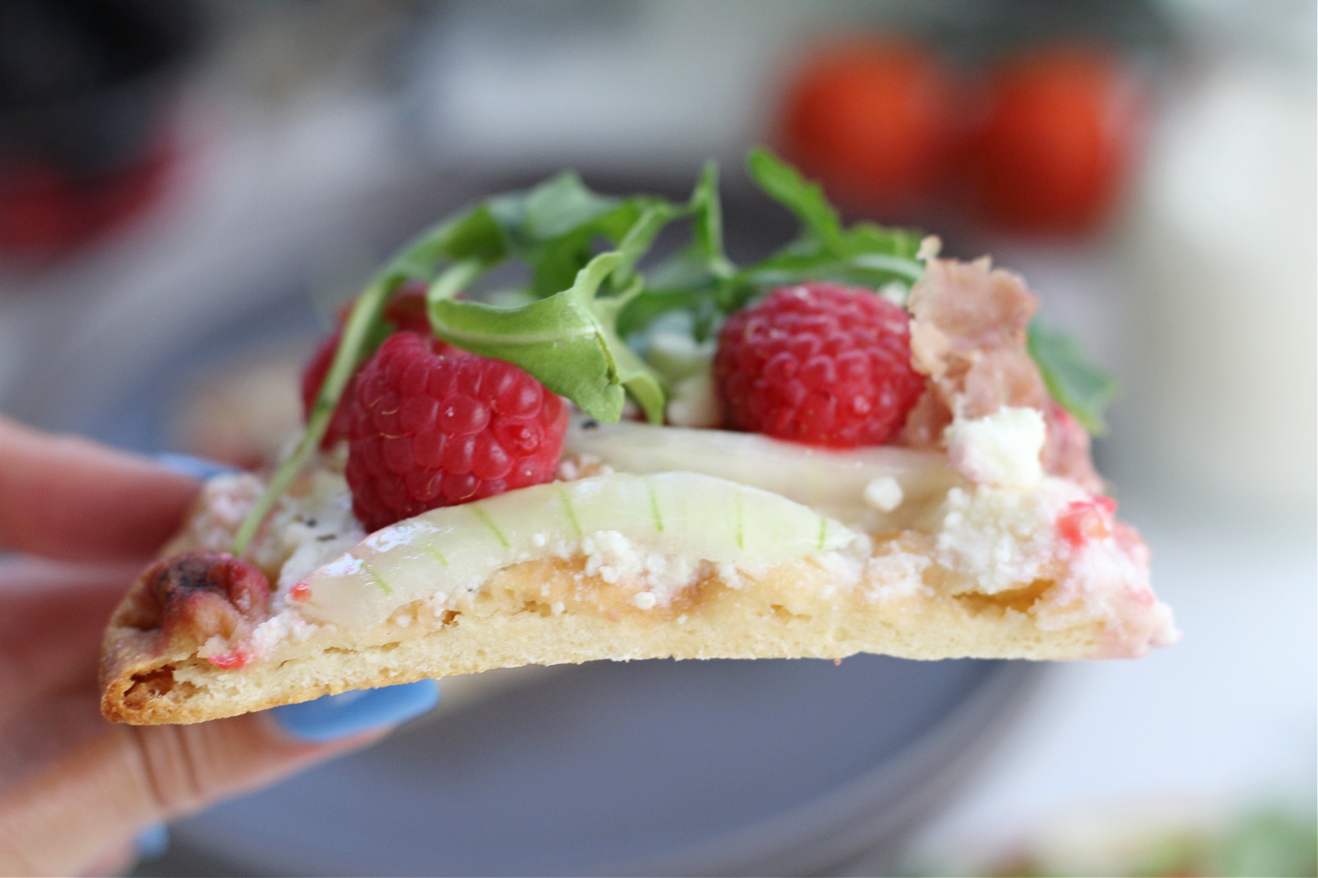 easy prosciutto raspberry pizza