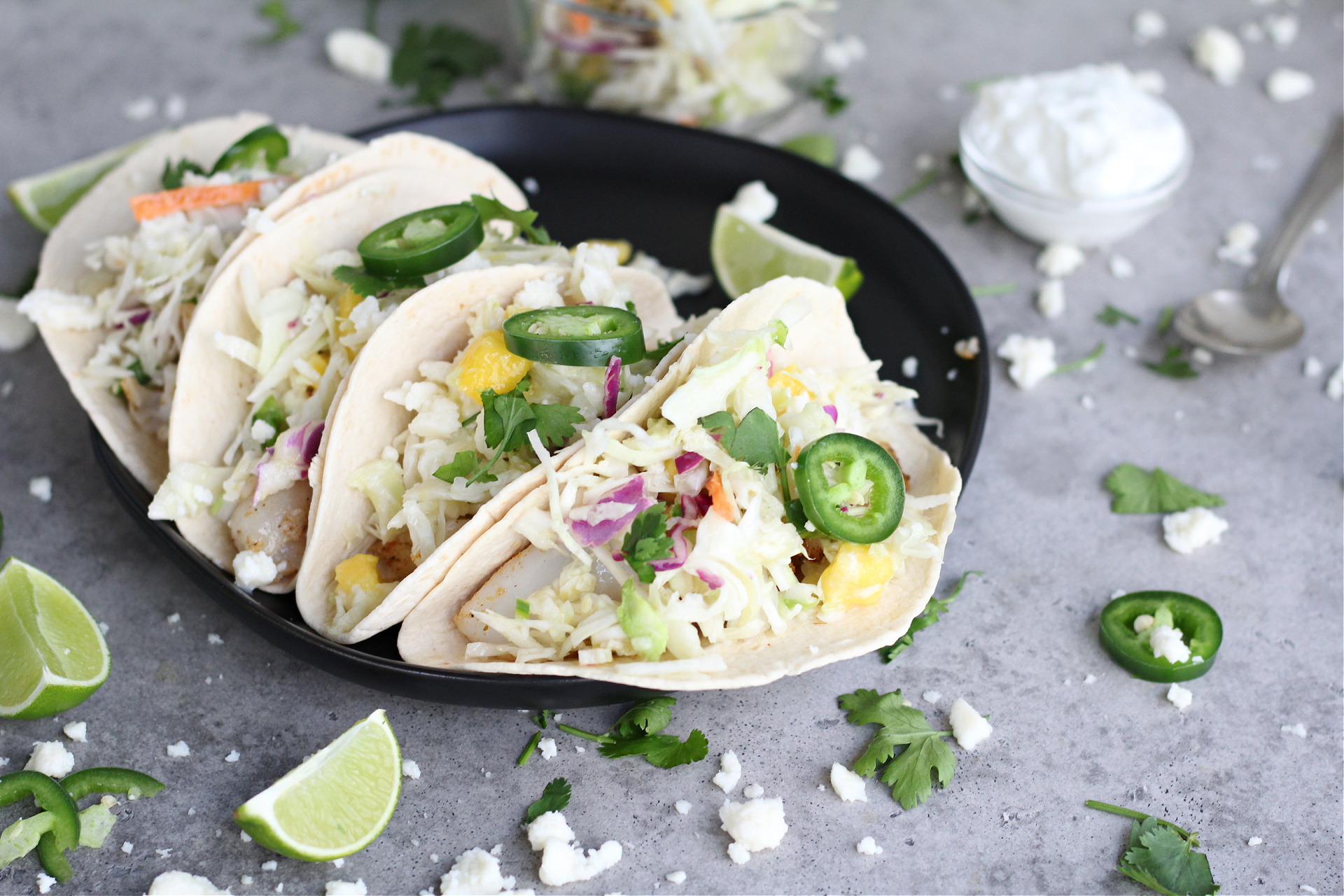 How to make Blackened Fish Tacos with Mango Jalapeno Slaw