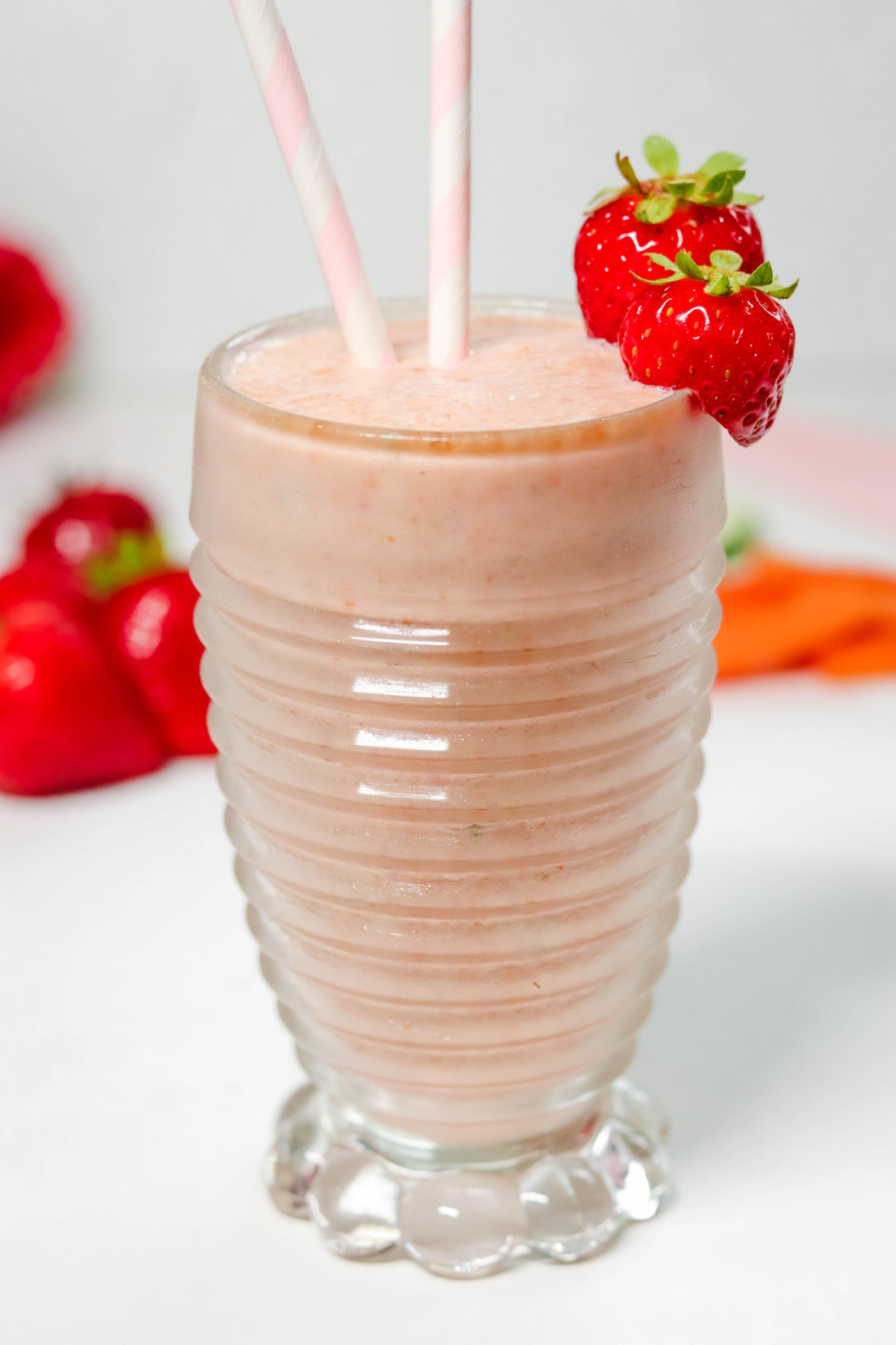 Tasty Carrot Cucumber Strawberry Smoothie