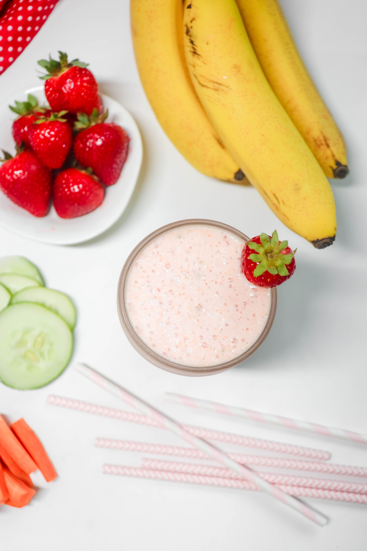 Carrot Cucumber Strawberry Smoothie