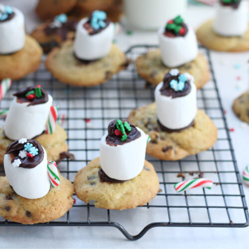 Hot Cocoa Marshmallow Cookie Cups