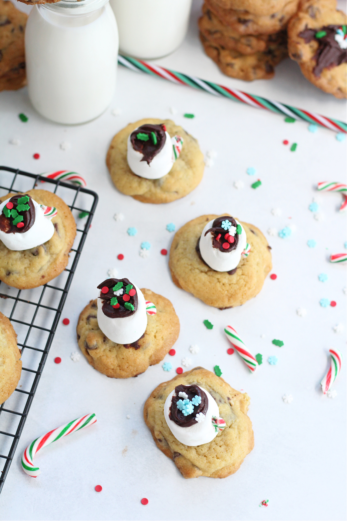 Christmas Hot Cocoa Marshmallow Cookie Cups