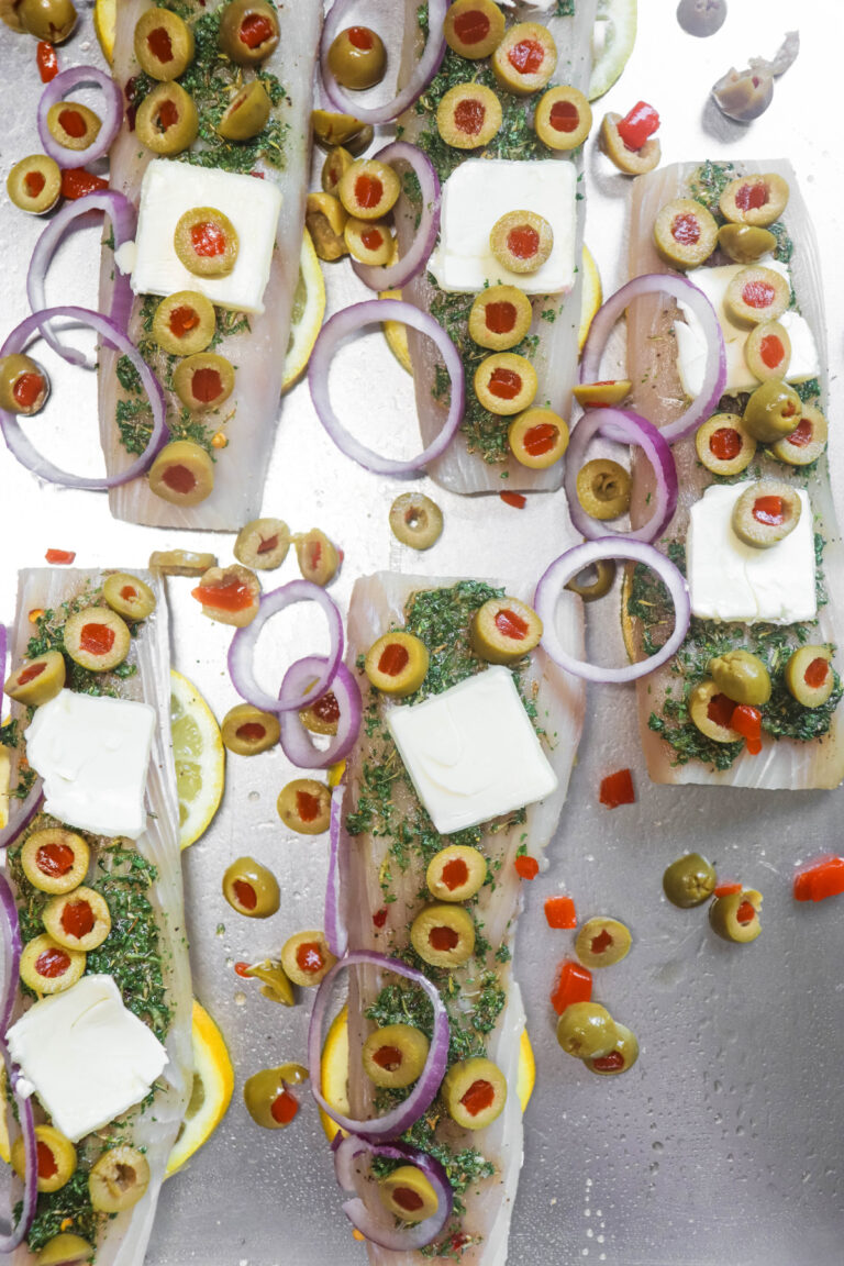 Baked Mahi Mahi with Olives, Lemon and a Killer Honey Sauce