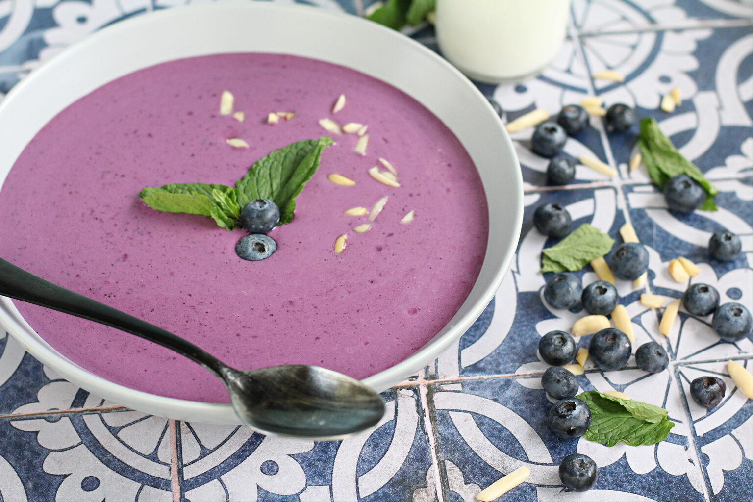 Blue Raspberry Soup Cold Blueberry Soup Recipe | Refreshing Chilled Blueberry Soup