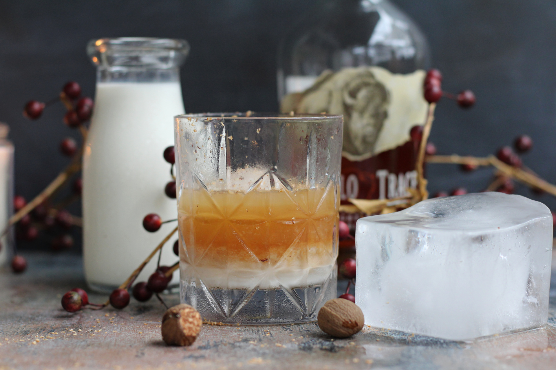 maple bourbon milk punch