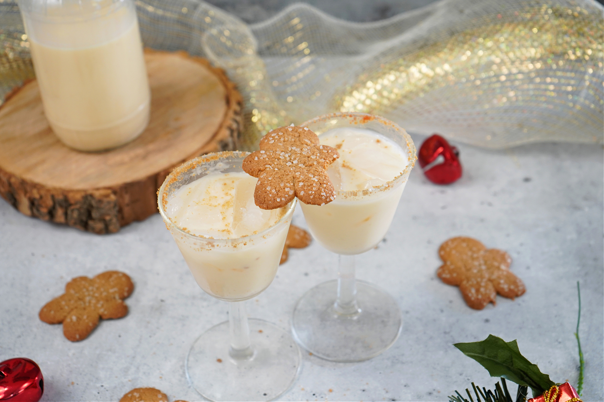 Gingerbread Bourbon Bliss Eggnog Cocktail