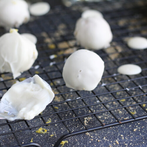 white chocolate cheesecake truffles