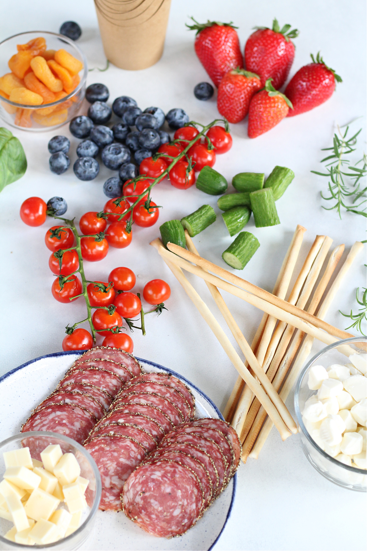 ingredients for charcuterie cups