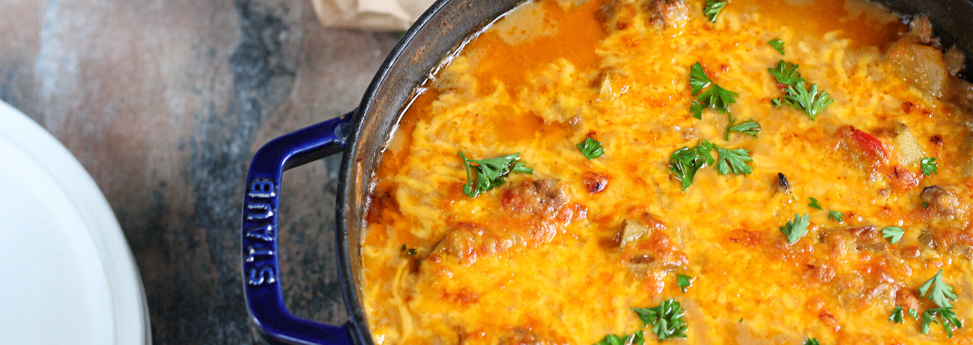 Cheesy One Pot Beef and Potatoes