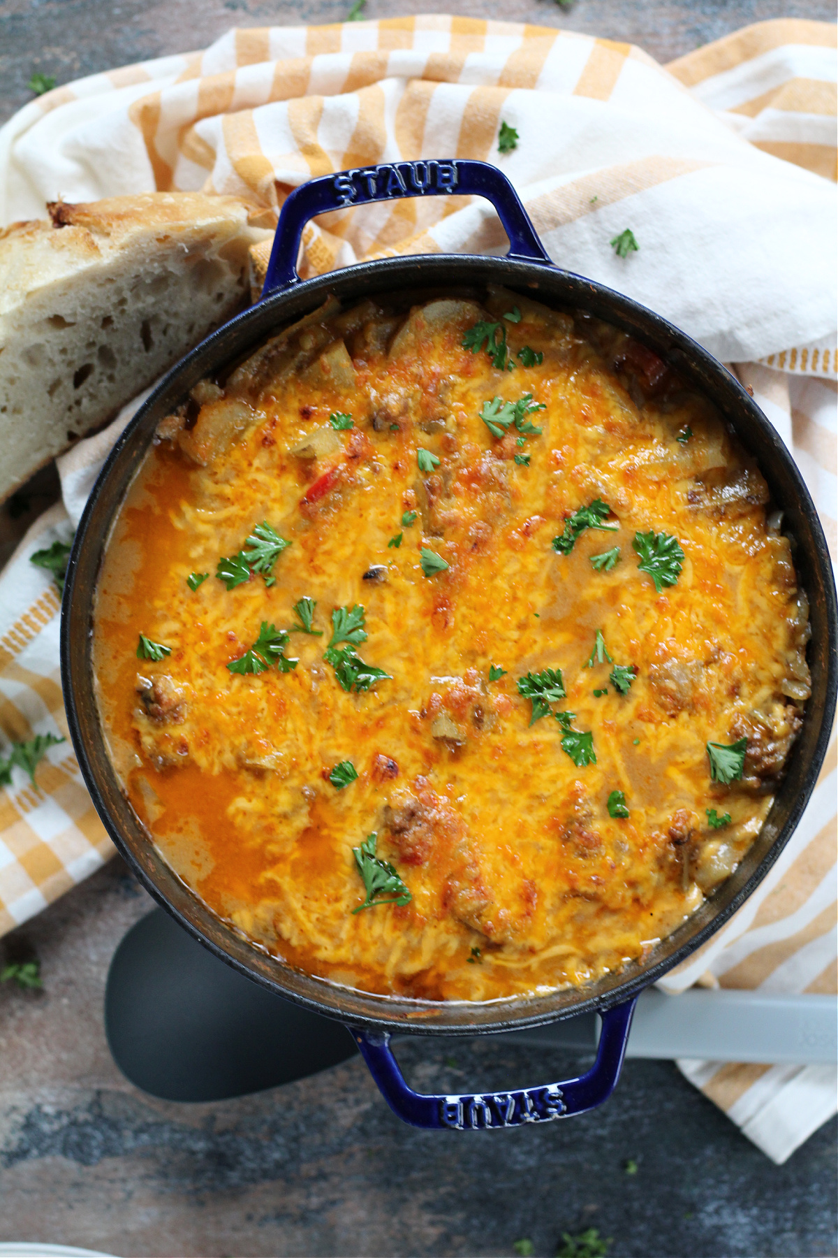 One Pan Beef and Potatoes with Cheese