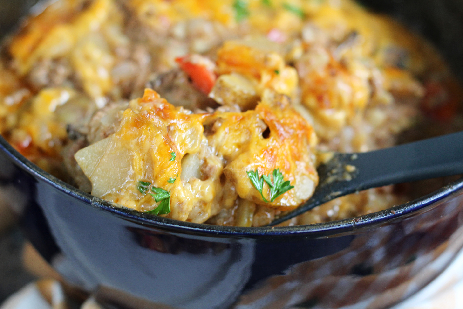 Best One Pot Cheesy Beef and Potatoes