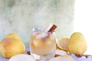 Pear Bourbon Smash Cocktail