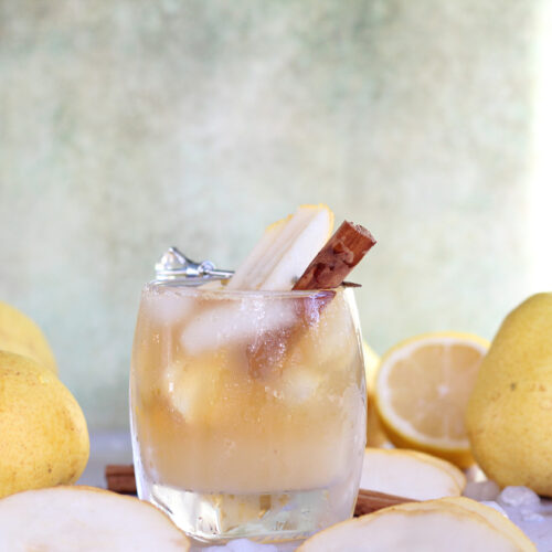 Pear Bourbon Smash Cocktail
