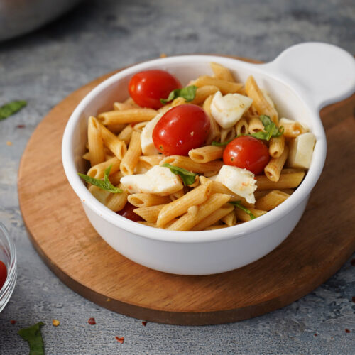 spicy caprese pasta
