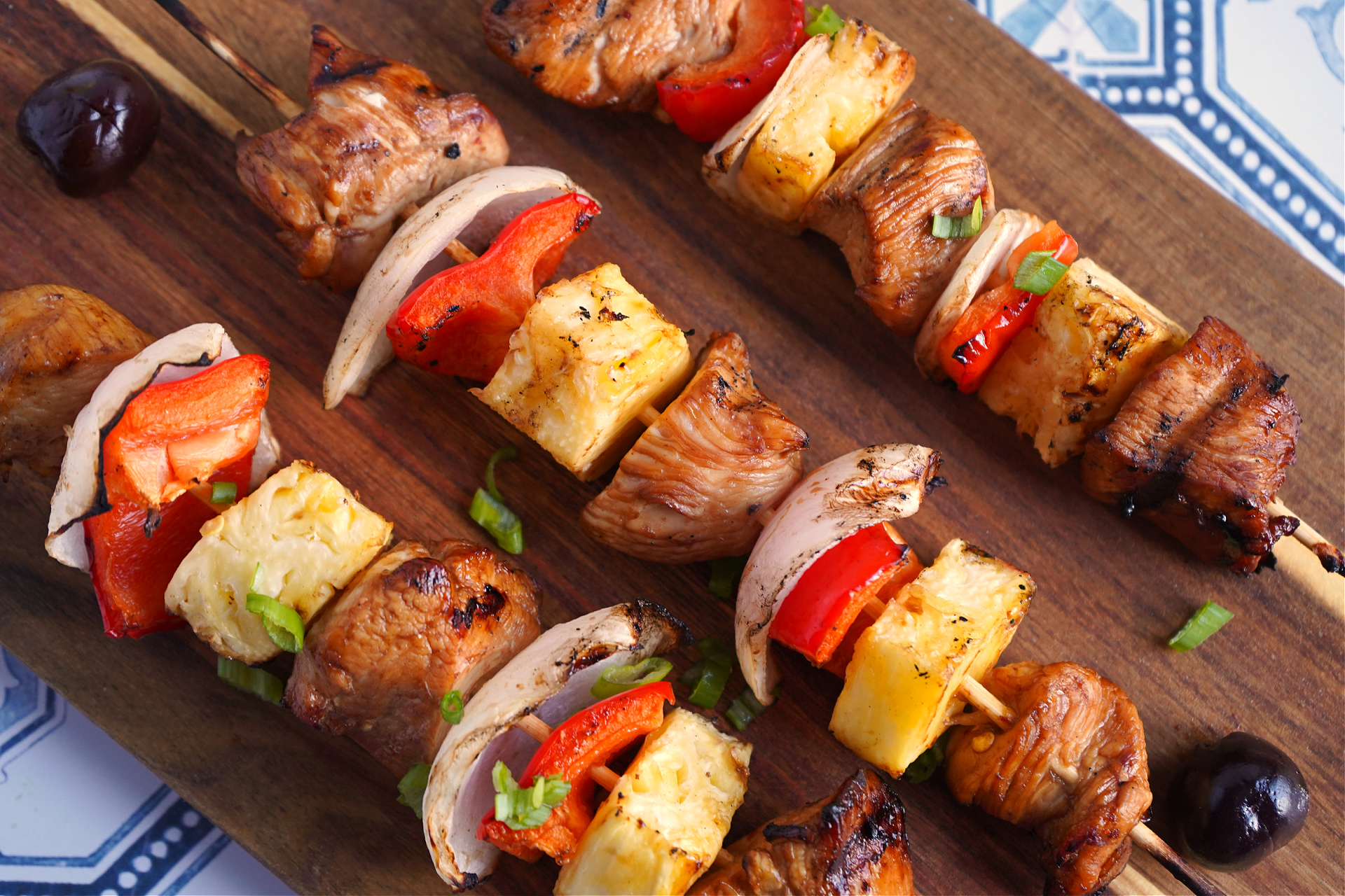 grilled chicken skewers with pineapple