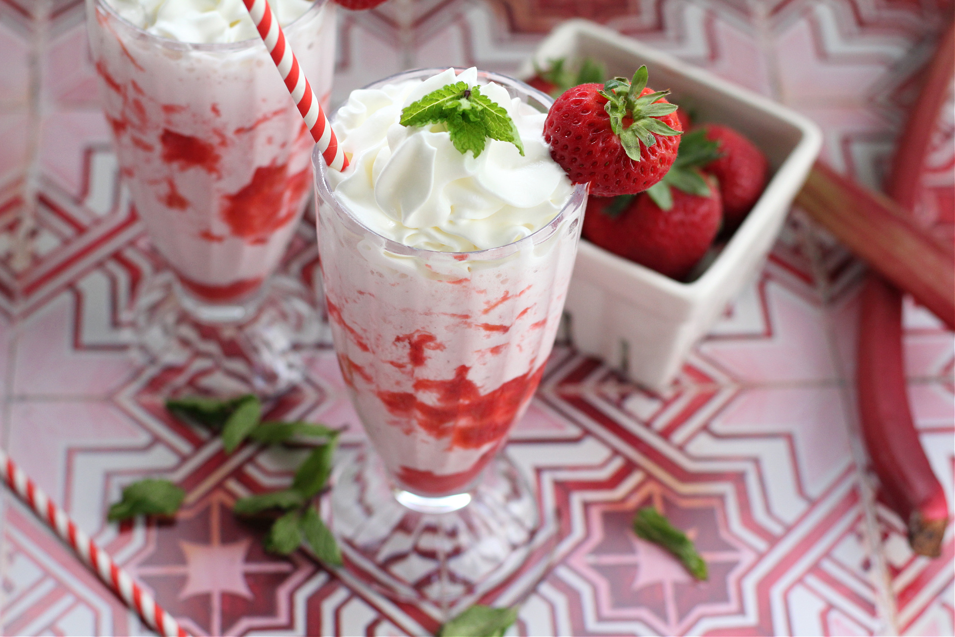 Rhubarb Strawberry Milkshake Rhubarb Strawberry Milkshake