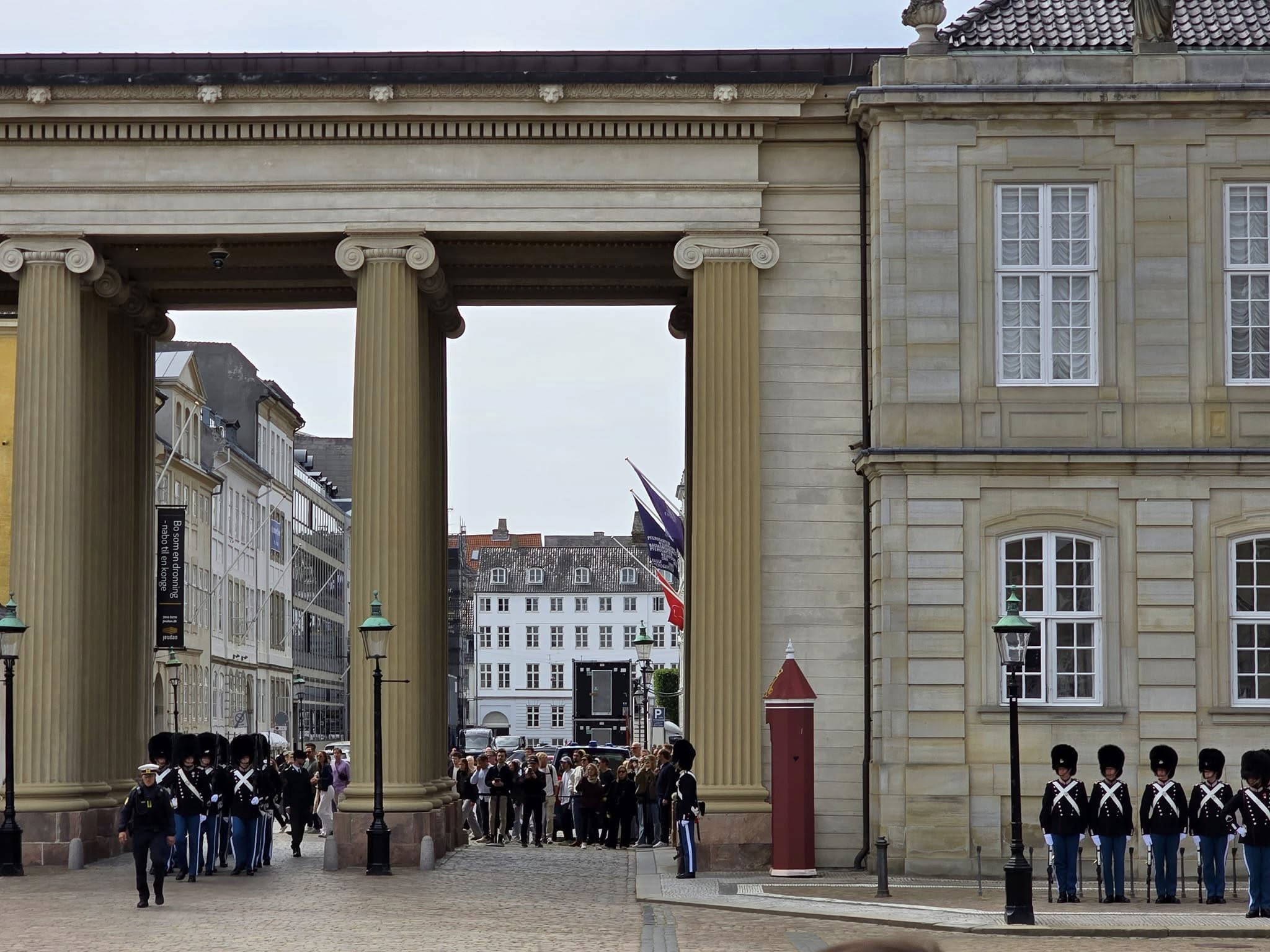 Changing of the Royal Guard ceremony in Copenhagen palace square