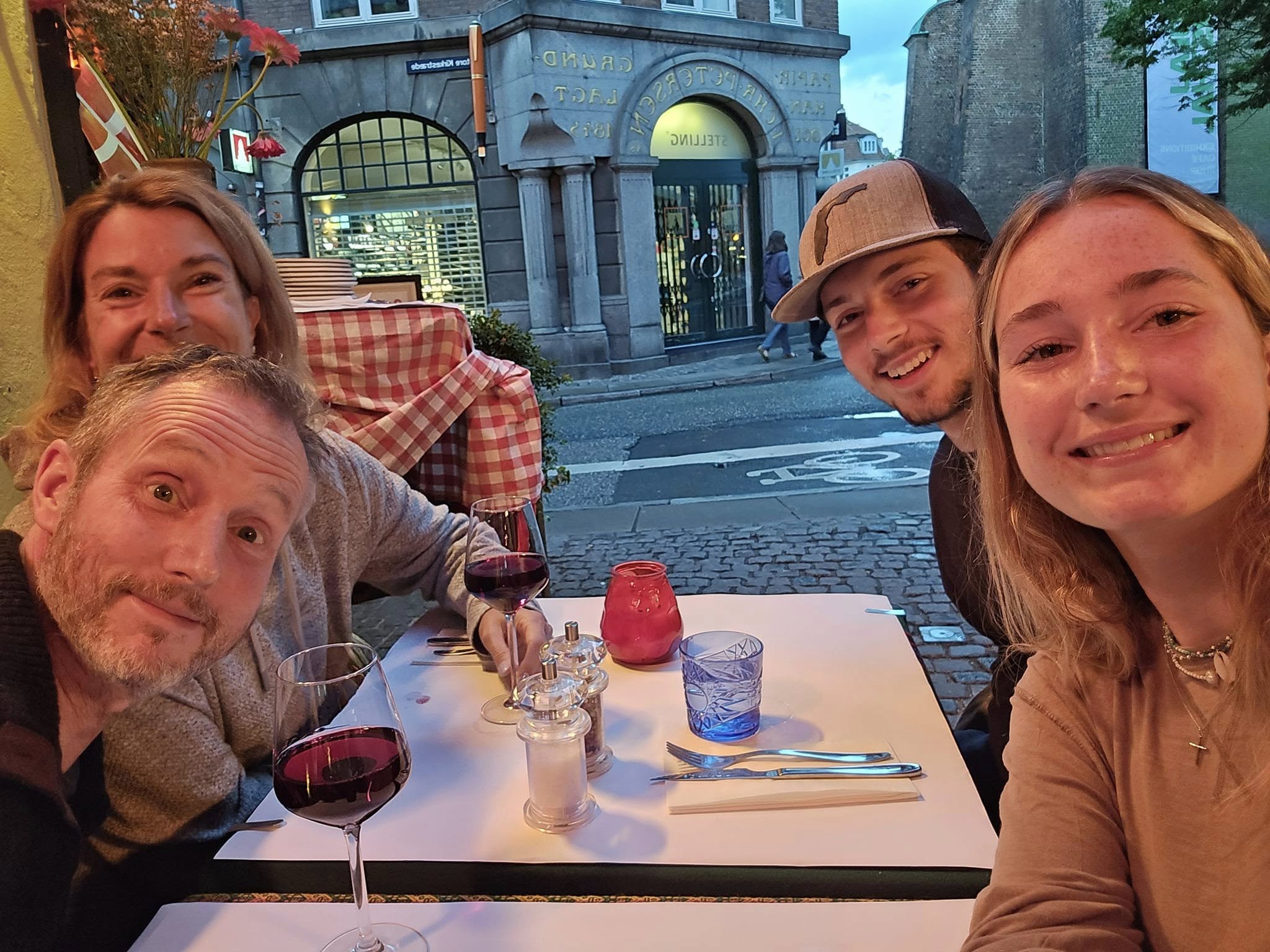 Wine at outdoor cafe in Copenhagen
