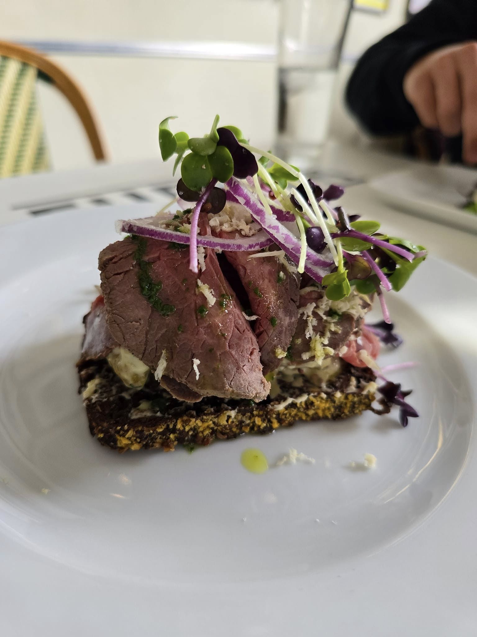 Traditional Danish sm&oslash;rrebr&oslash;d served at Europa restaurant in Copenhagen