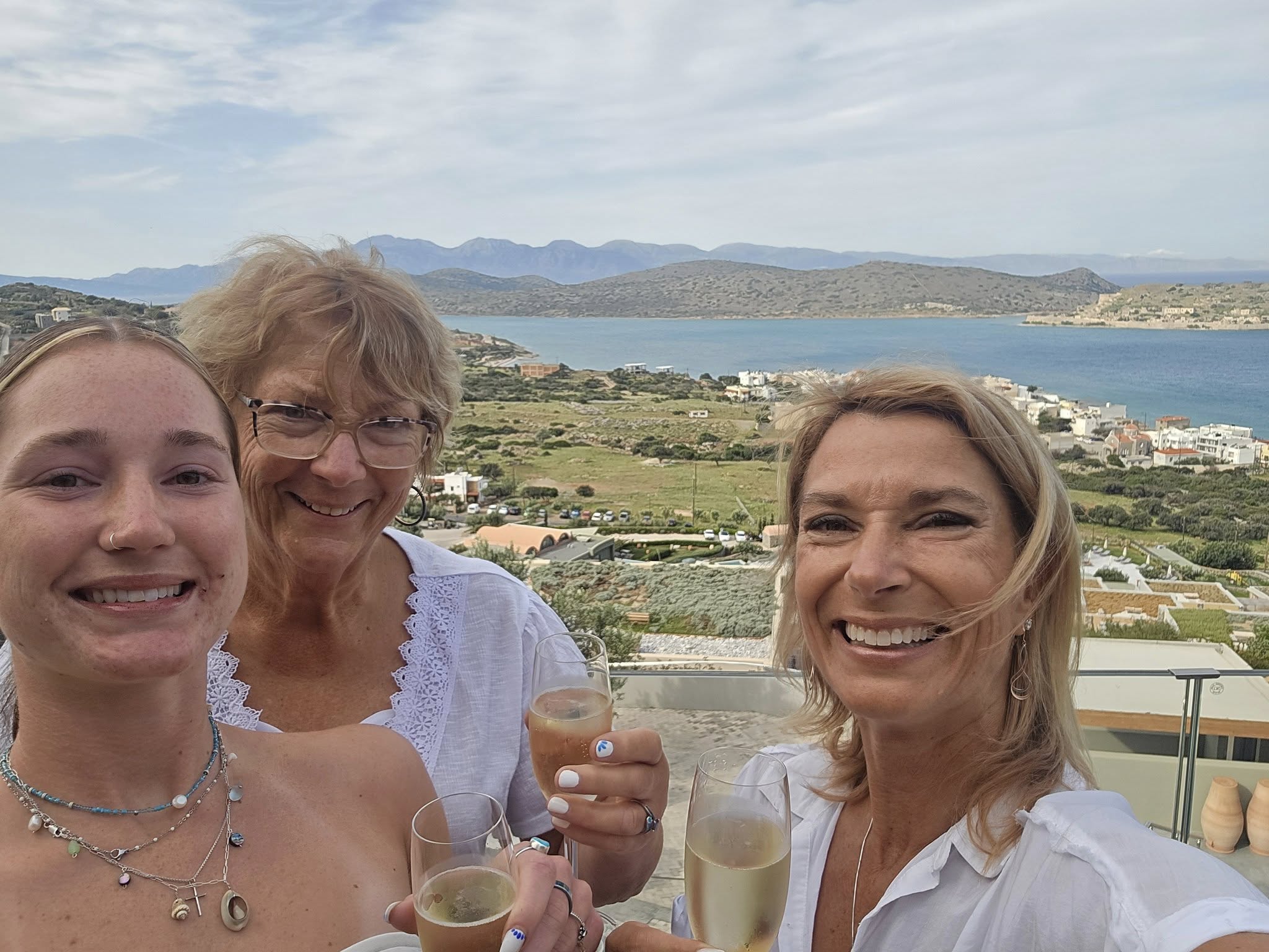 Private villa pool overlooking the Aegean Sea in Crete