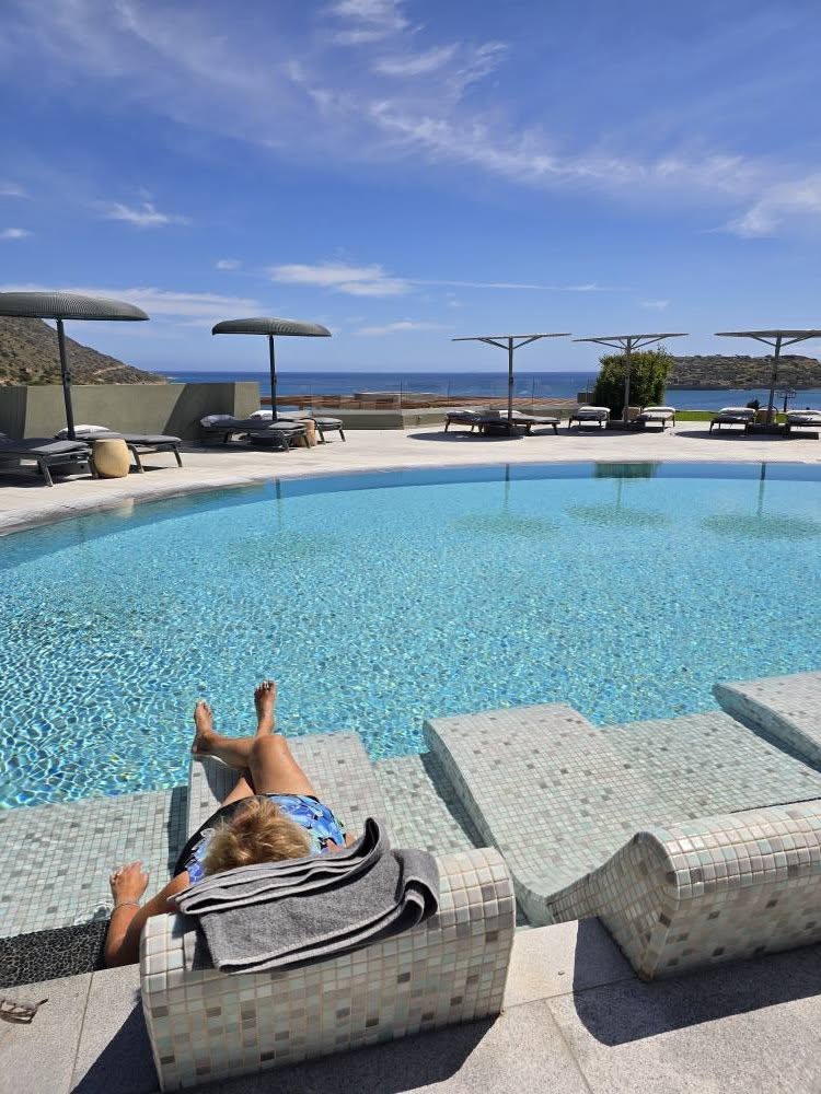 Relaxing poolside at Cayo Resort in Crete Greece