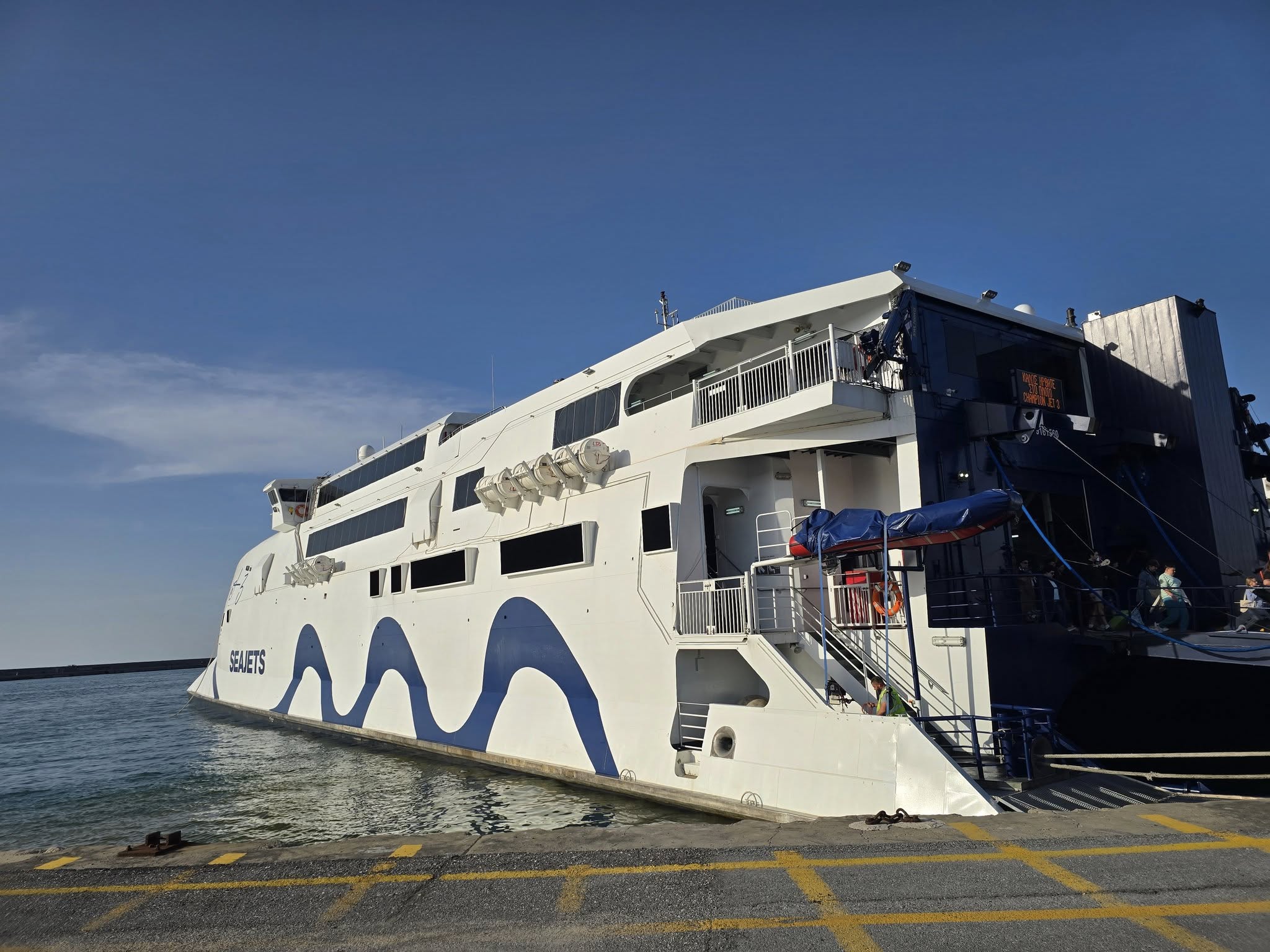 SeaJet into Santorini Greece