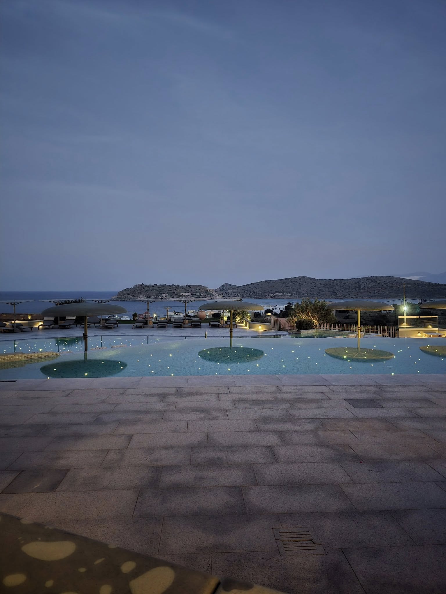 Sunset over Elounda Crete Greece harbor view