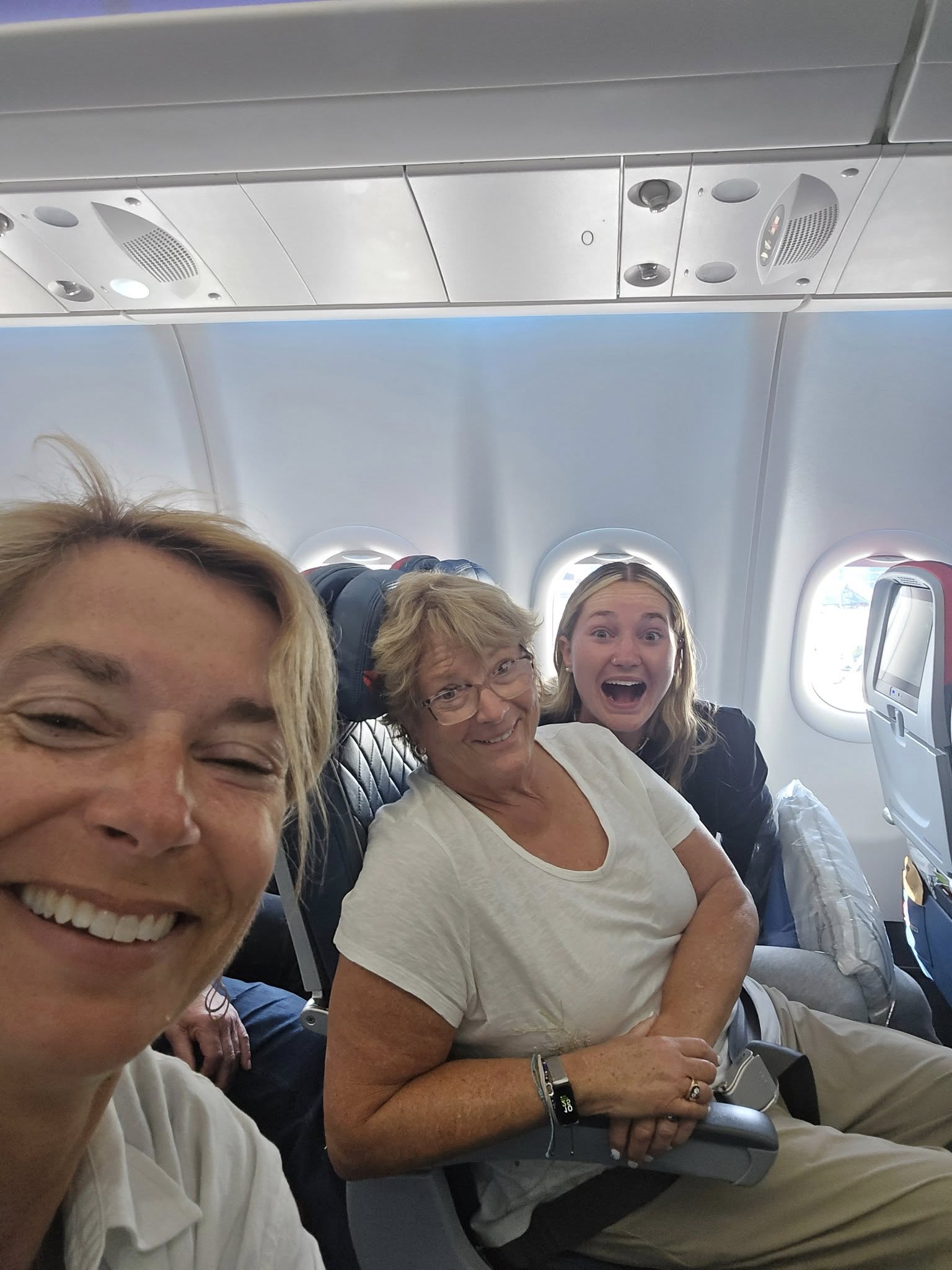 Three generations on a airplane