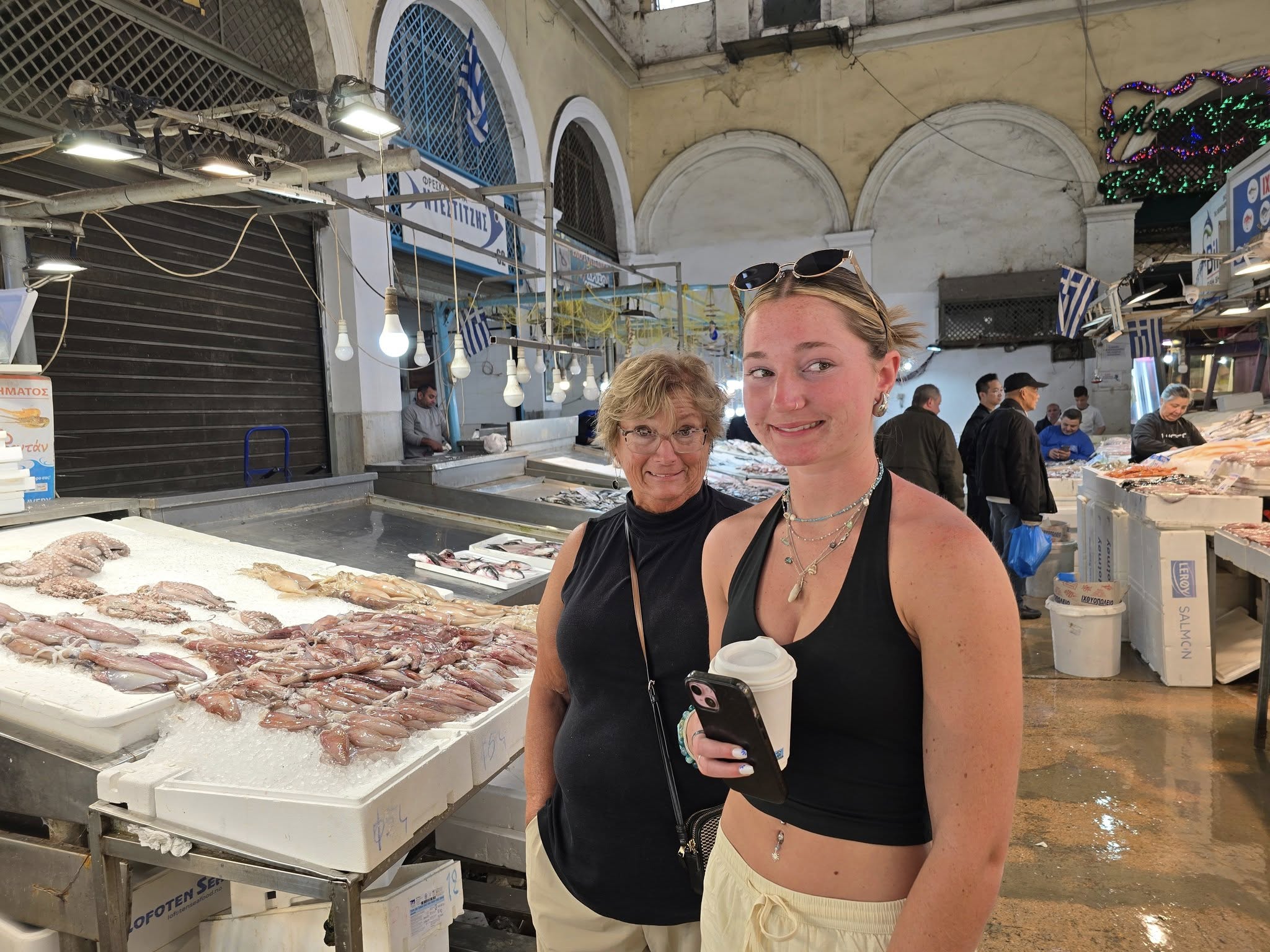Women at the fish market in Athens Greece
