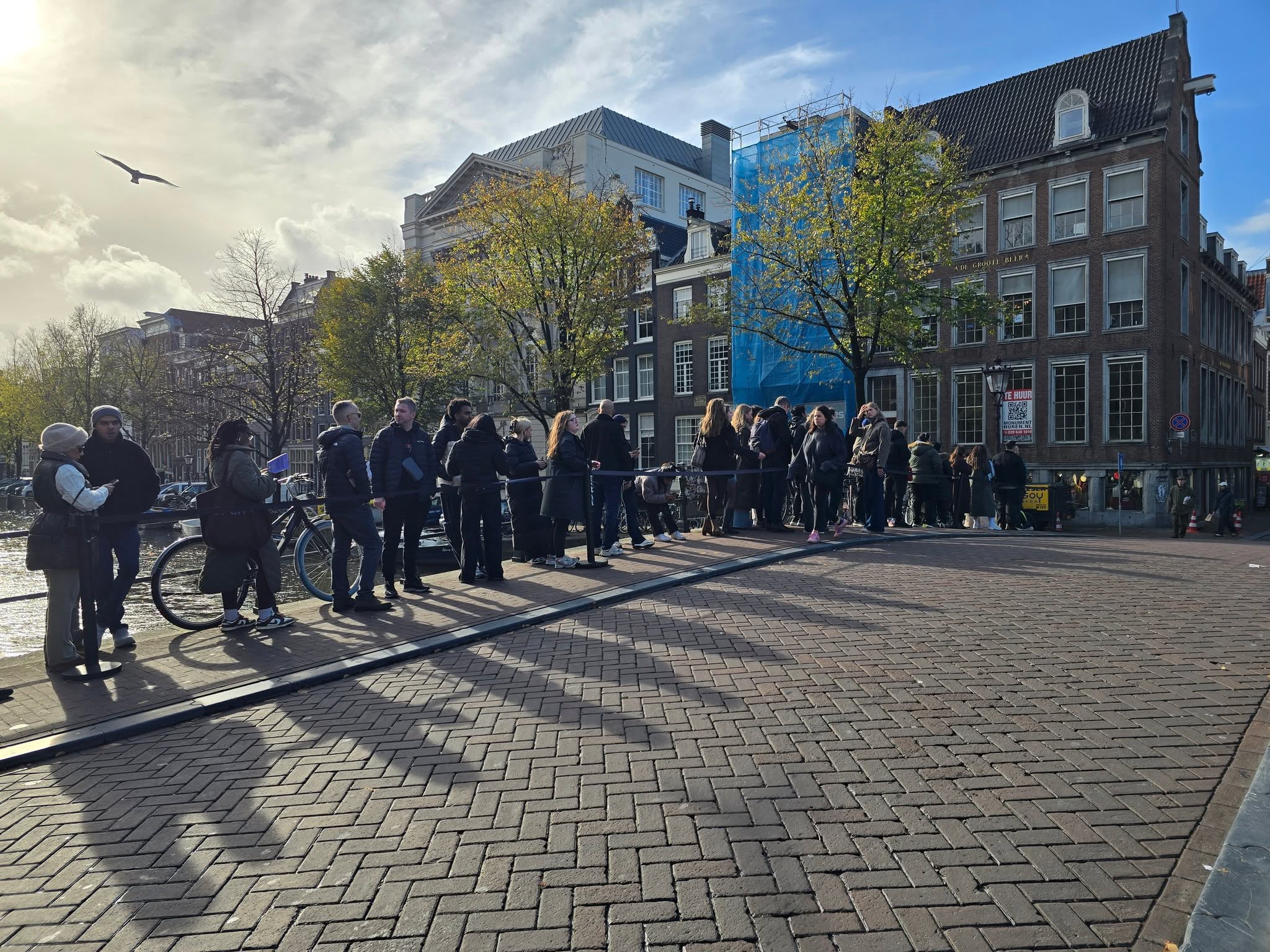 Line to get into Chun Café in Amsterdam